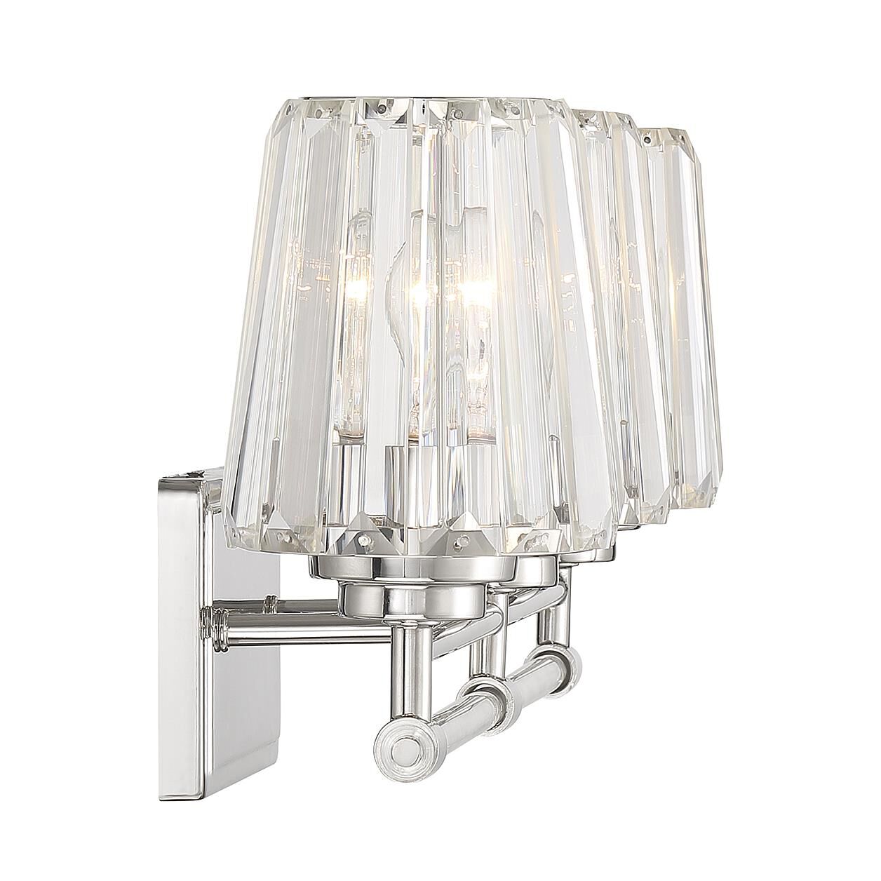 Shown in Polished Nickel finish and Clear crystal