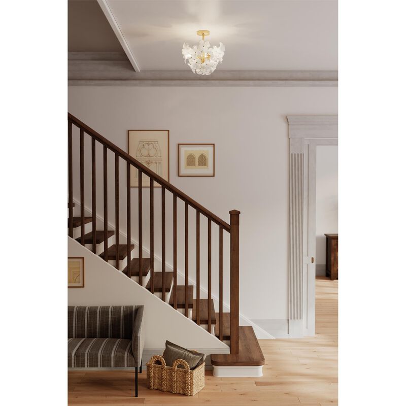 Bloome 17 Inch 3 Light Semi Flush Mount by Metropolitan Lighting