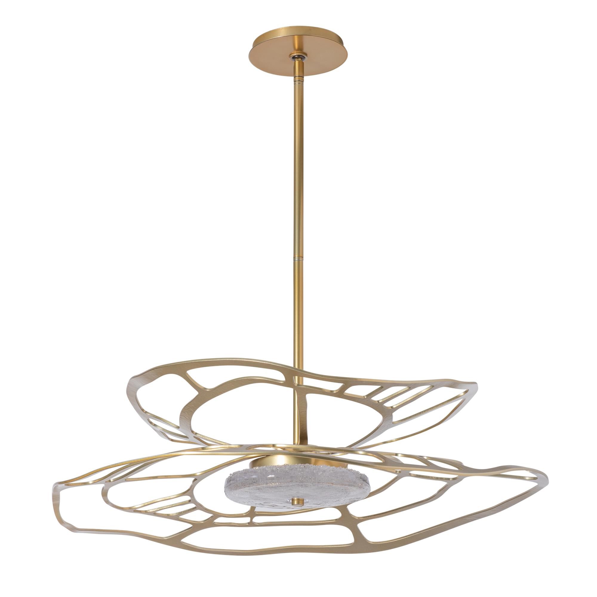 Shown in Modern Brass finish and Clear glass