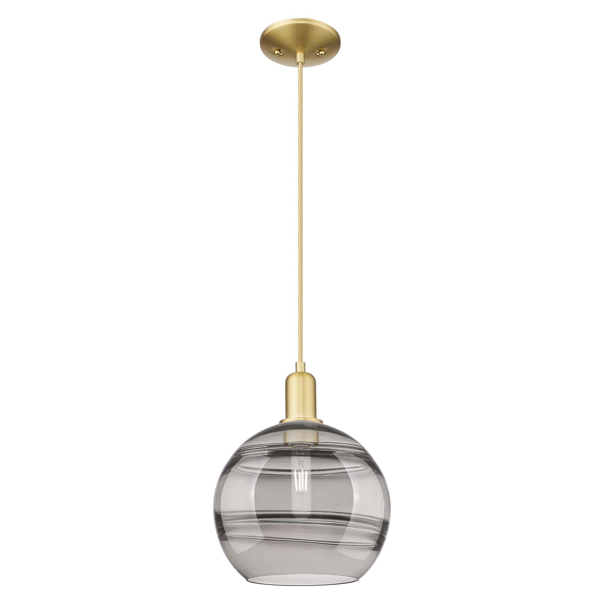 Shown in Satin Gold finish and Light Smoke glass
