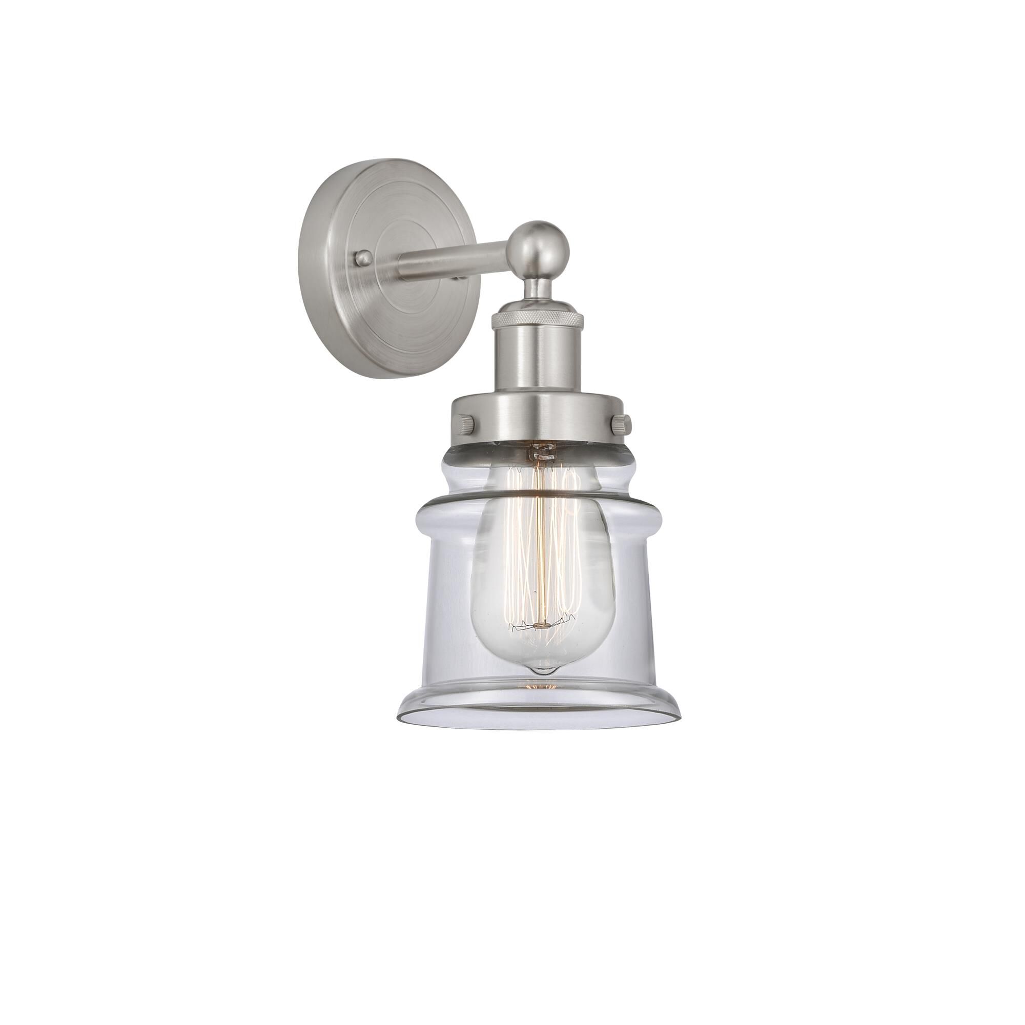 Shown in Brushed Satin Nickel, Clear finish and Clear glass and Clear Glass shade