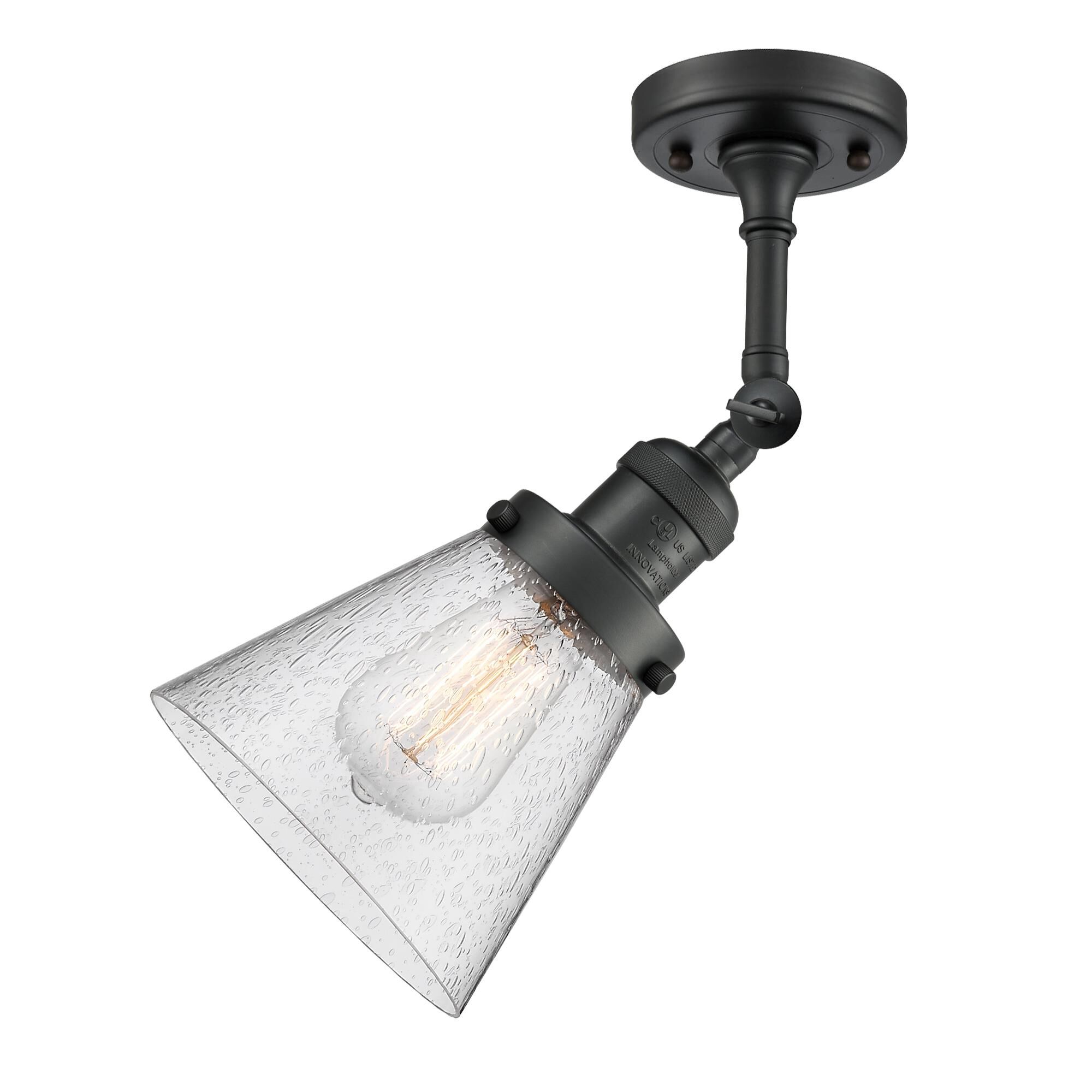 Shown in Matte Black finish and Seedy glass and None accent