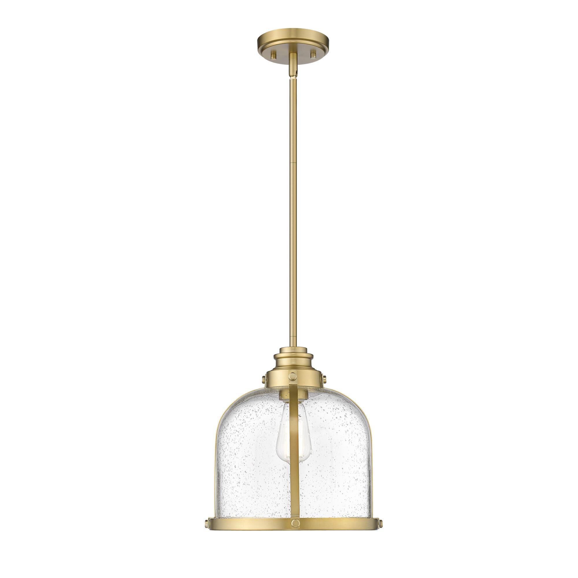 Shown in Heritage Brass finish and Glass shade