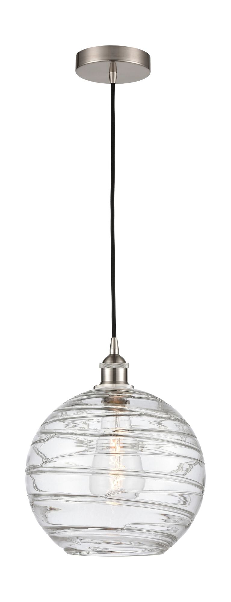 Shown in Brushed Satin Nickel finish and Clear Athens Deco Swirl 8