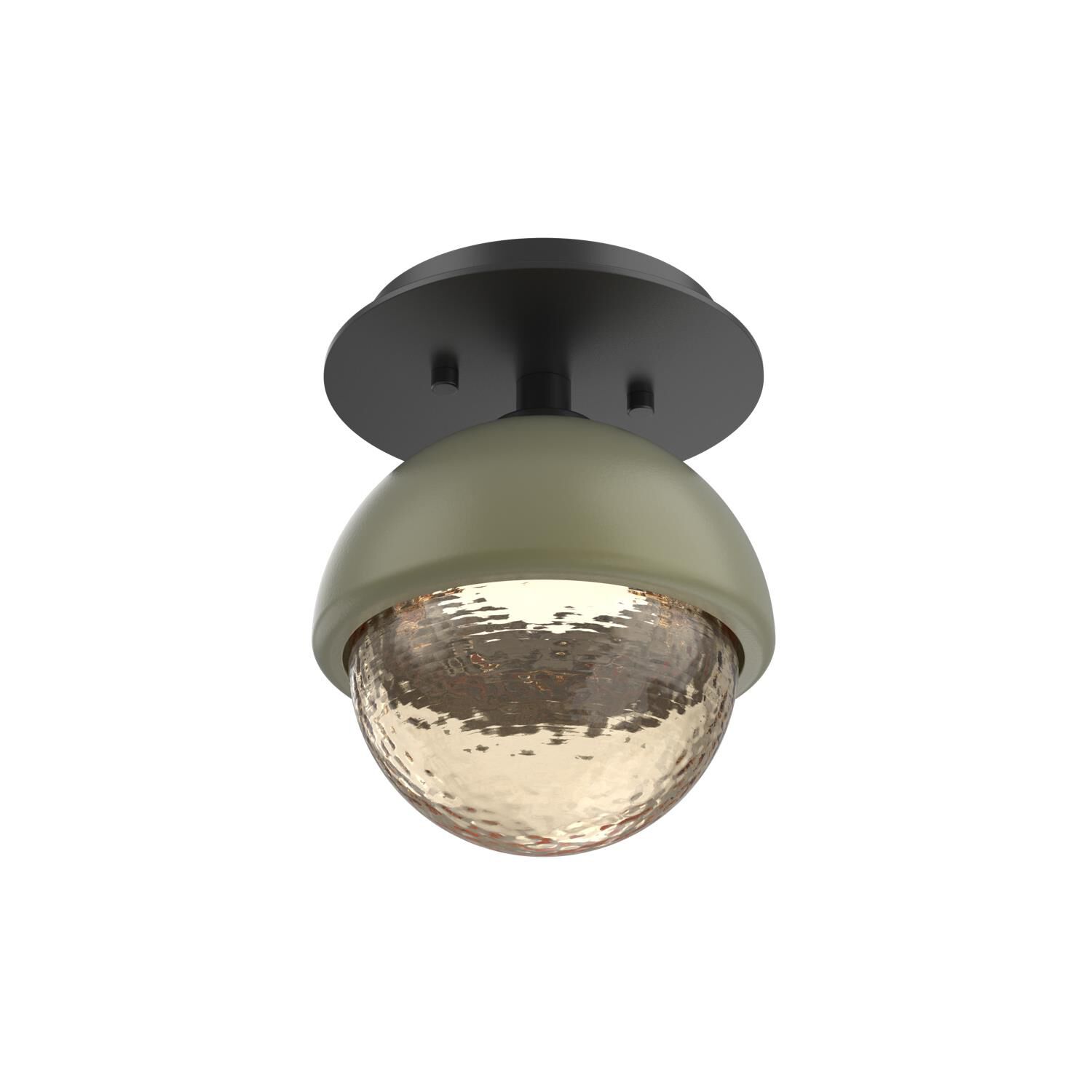 Shown in Matte Black finish and Amber glass and Sage Green accent