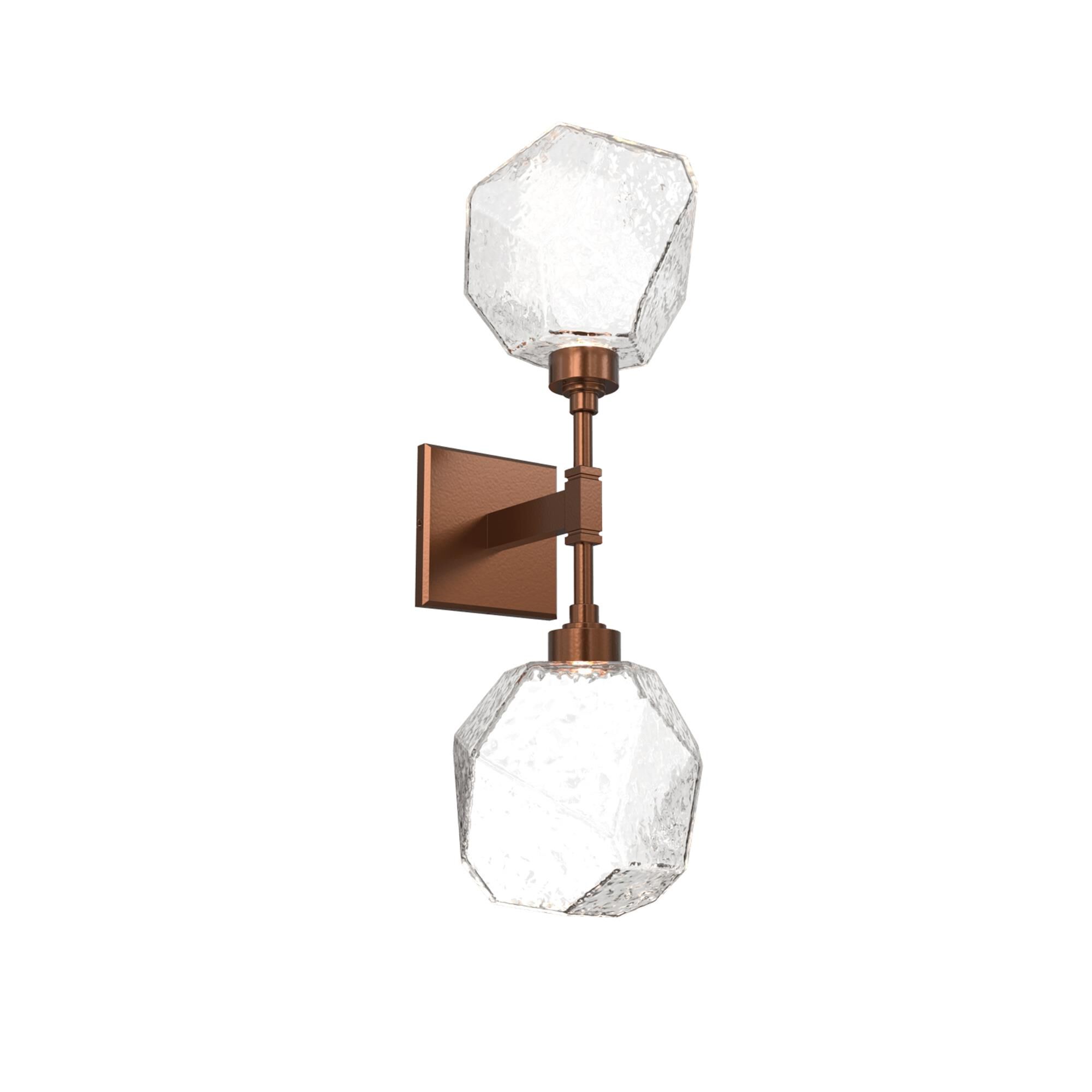 Shown in Burnished Bronze finish and Clear Blown glass