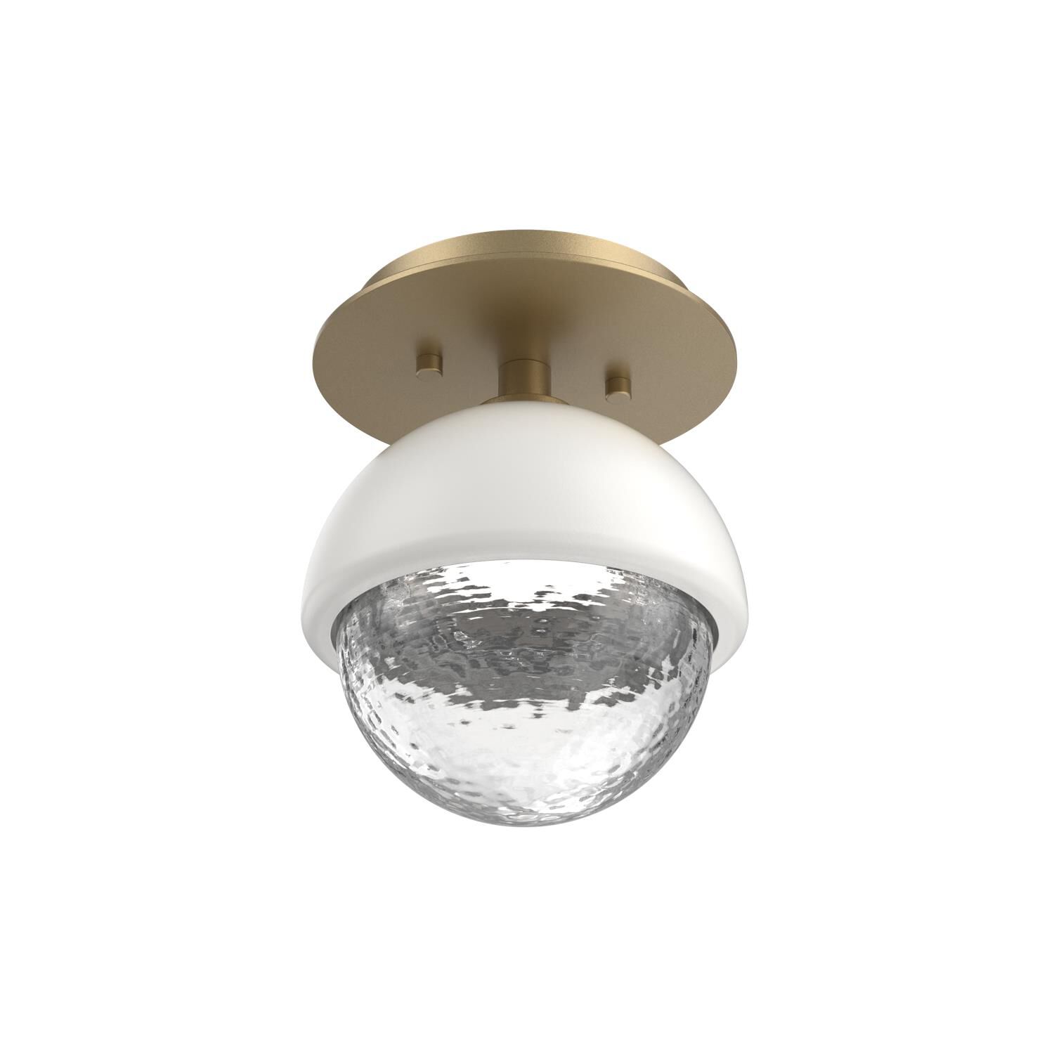Shown in Gilded Brass finish and Clear glass and Salt White accent