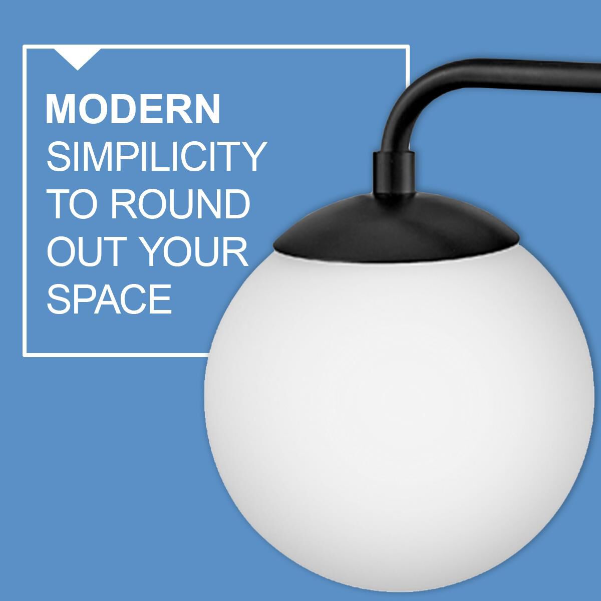 Shown in Black finish and White glass