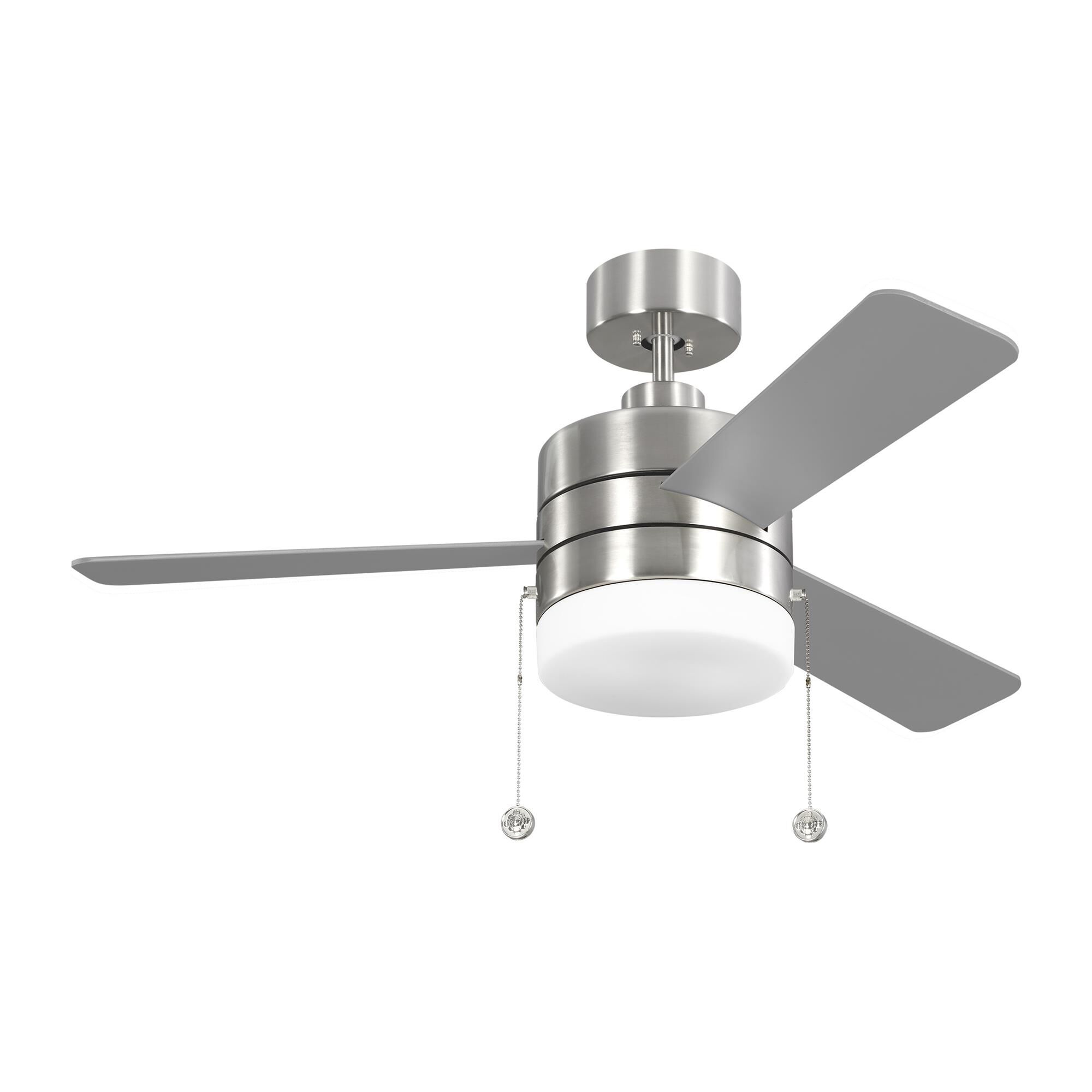 Shown in Brushed Steel finish and Matte White glass