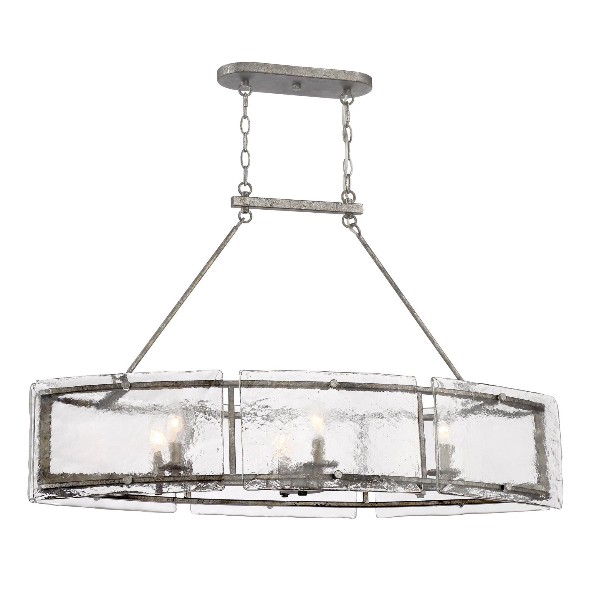 Shown in Mottled Silver finish and Clear Panel glass