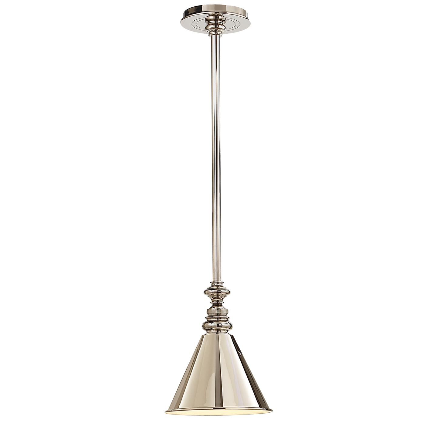 Shown in Polished Nickel finish and Polished Nickel Slant shade