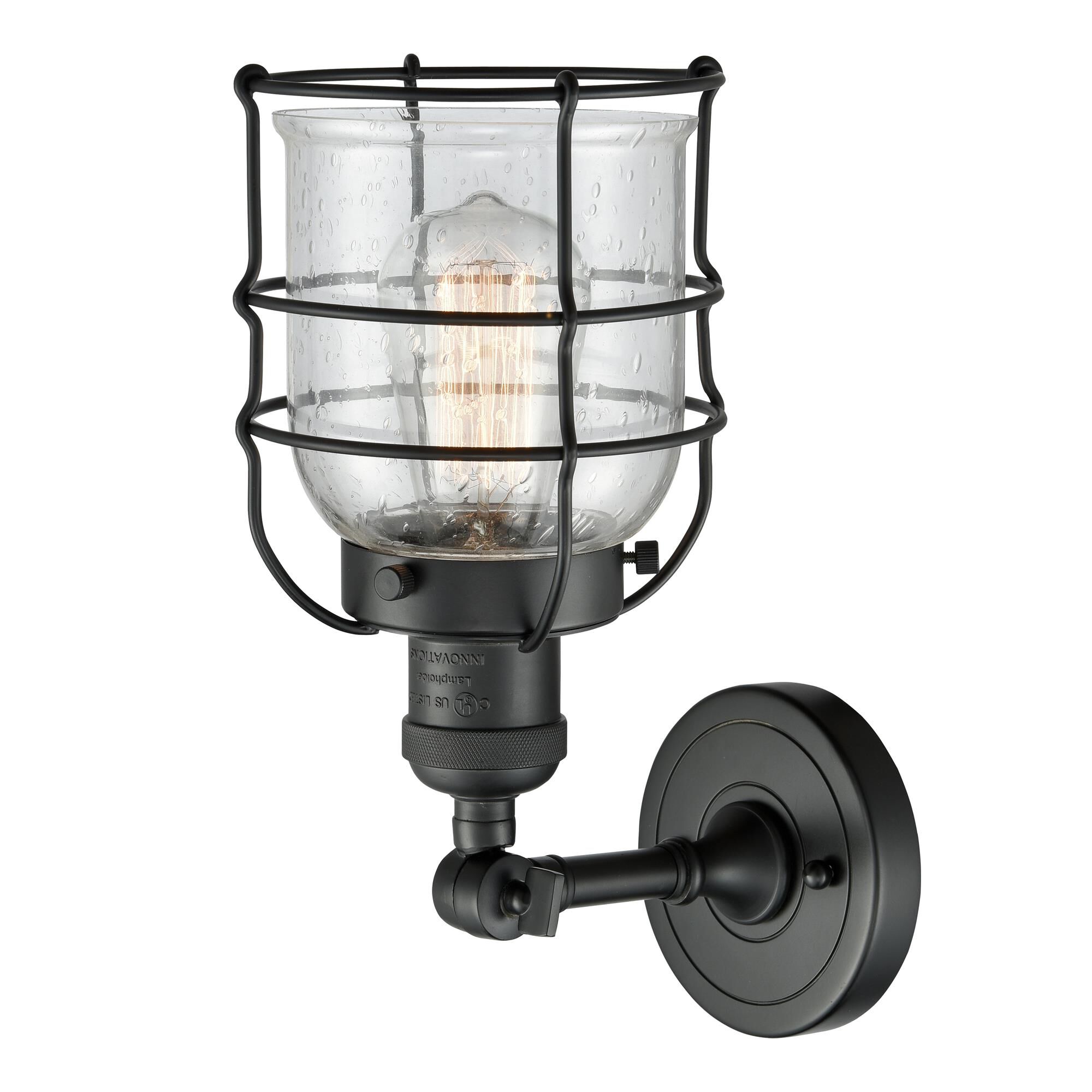 Shown in Matte Black finish and Seedy glass