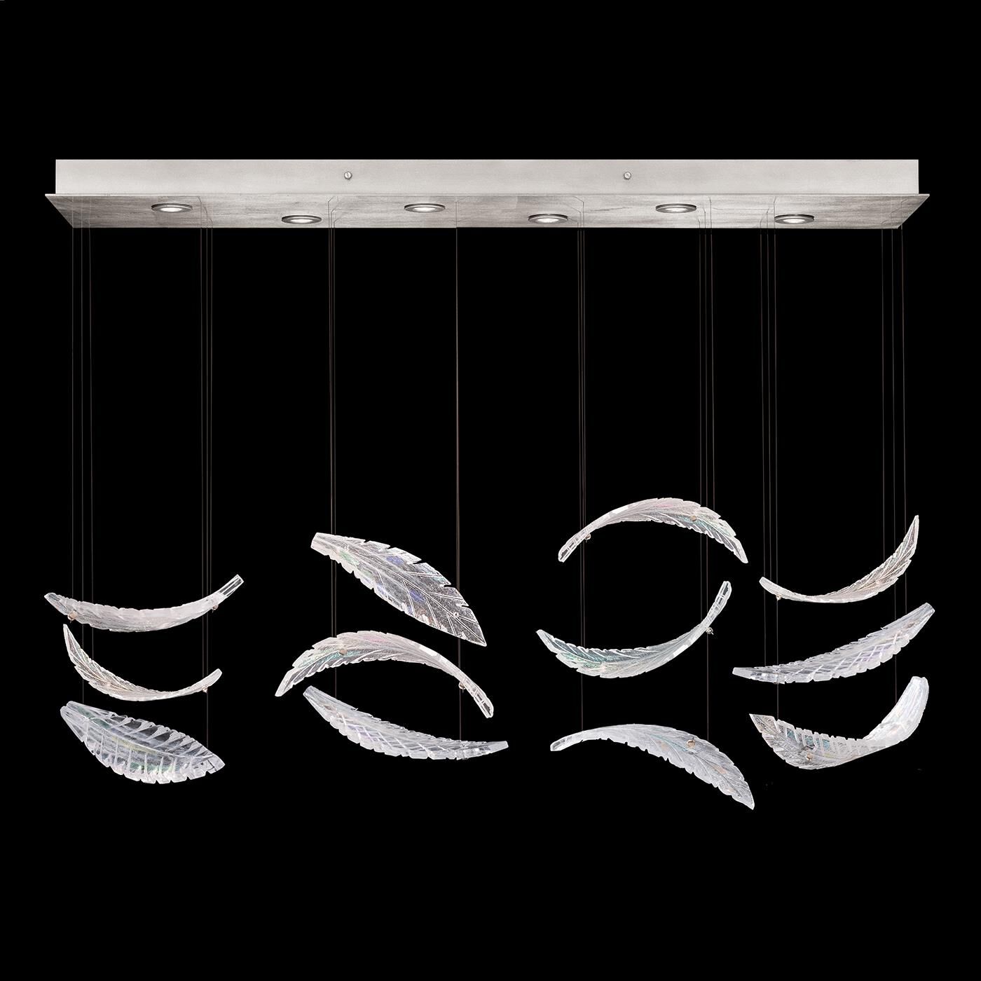 Shown in Silver Leaf finish and False crystal and True glass