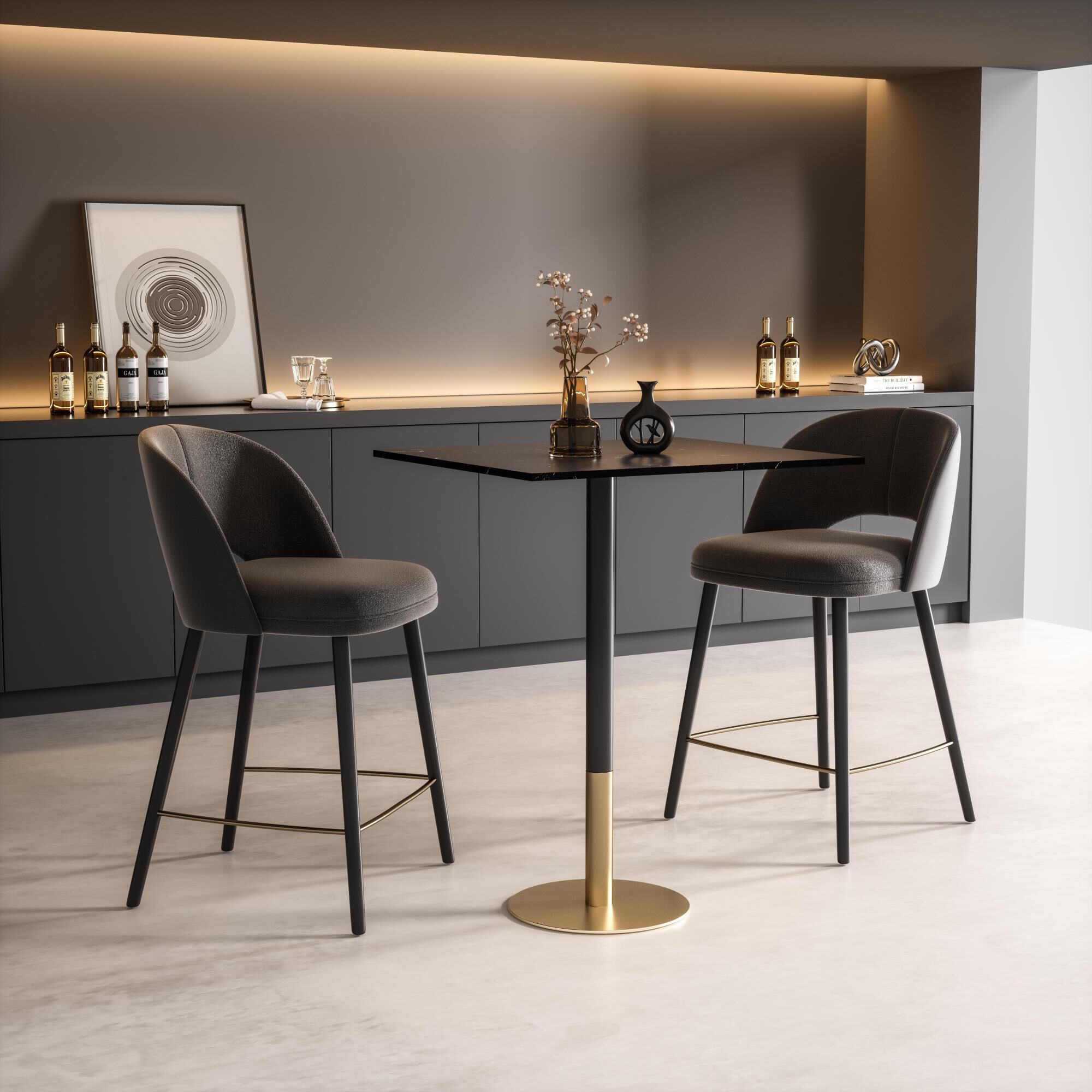 Shown in Black and Gold finish