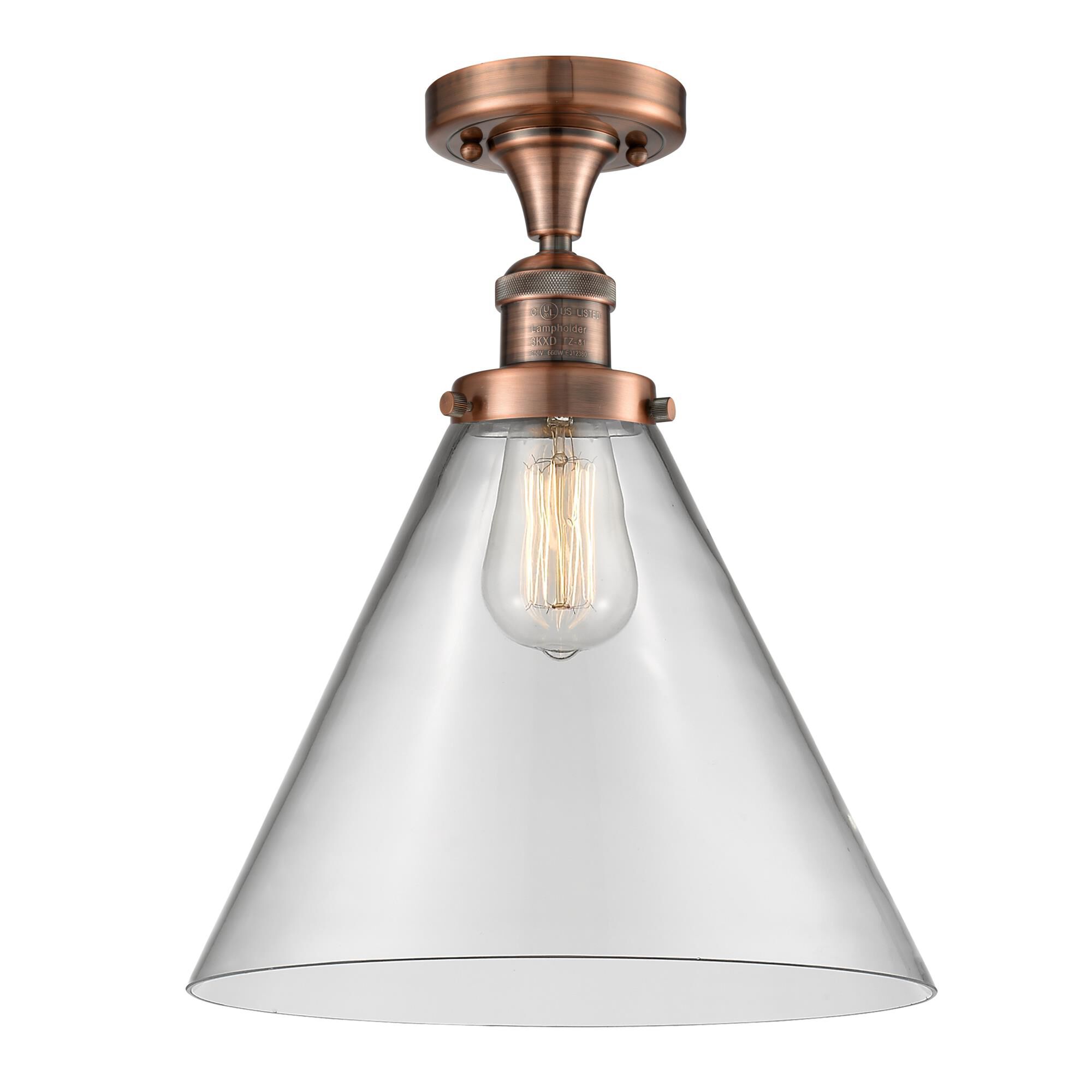 Bruno Marashlian Cone 12 Inch 1 Light Semi Flush Mount by Innovations Lighting
