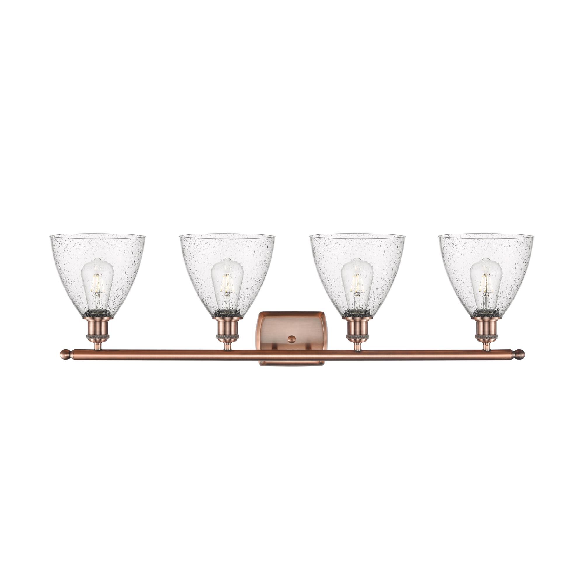 Shown in Antique Copper finish and Seedy Ballston Dome glass and No Shade shade