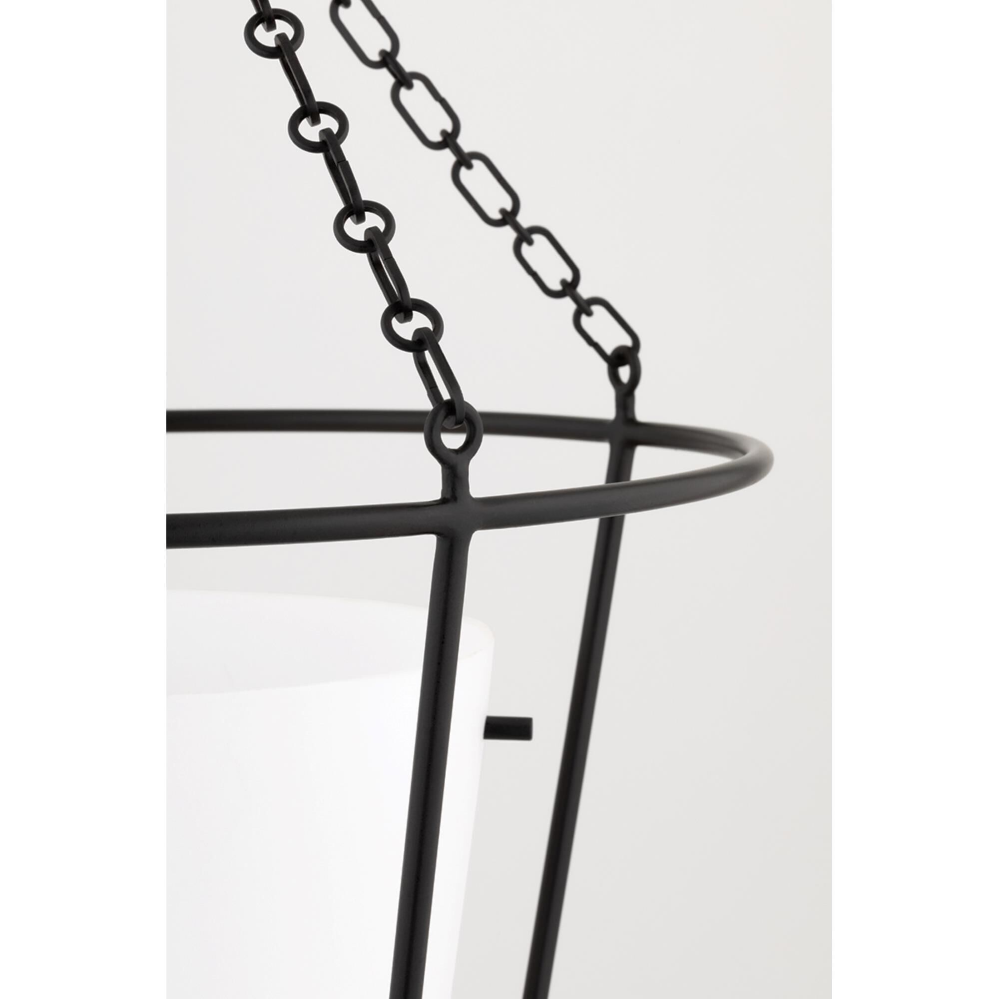 Shown in Aged Iron finish and Glass shade