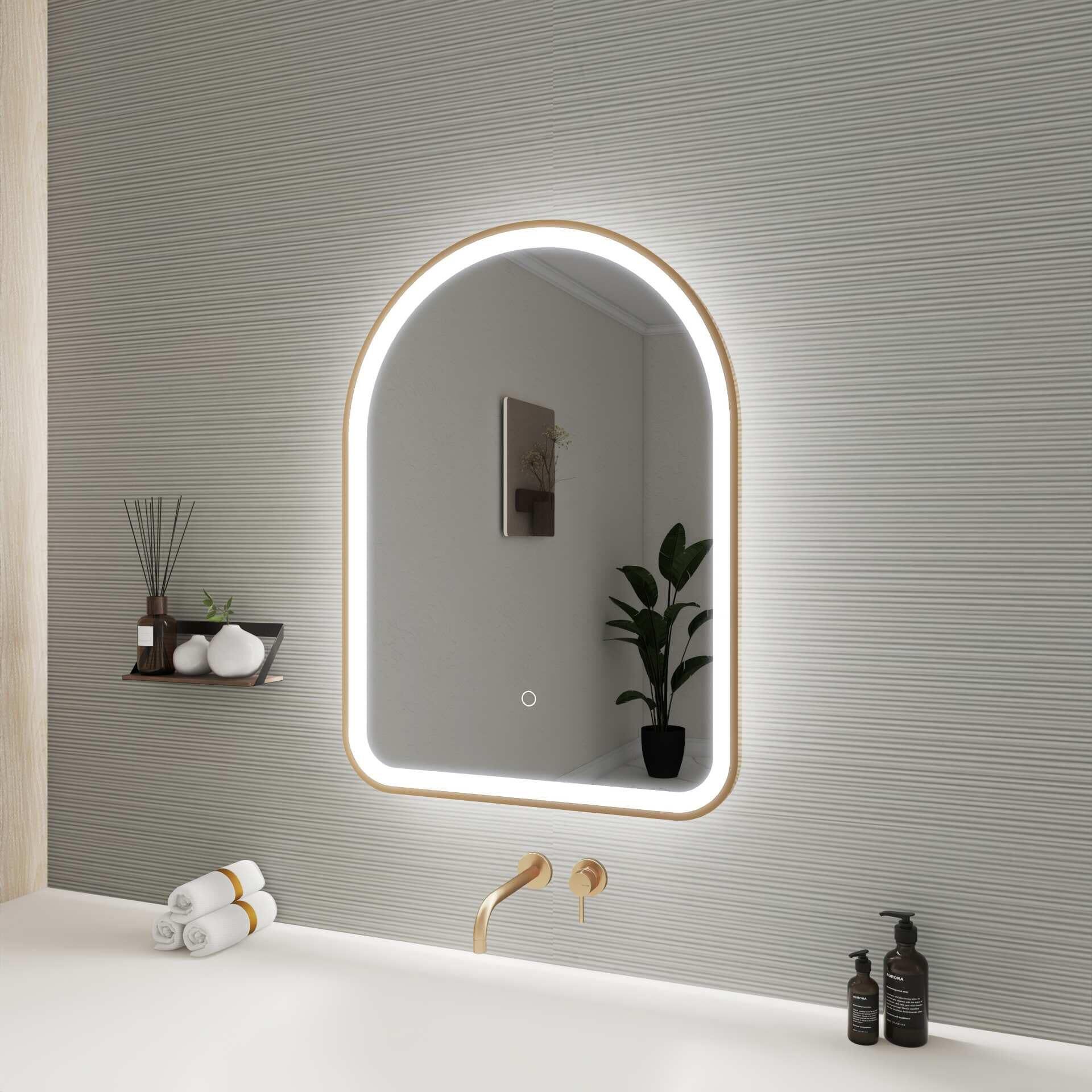 Harmoni 30 Inch Arched LED Lighted Mirror by Elegant Decor