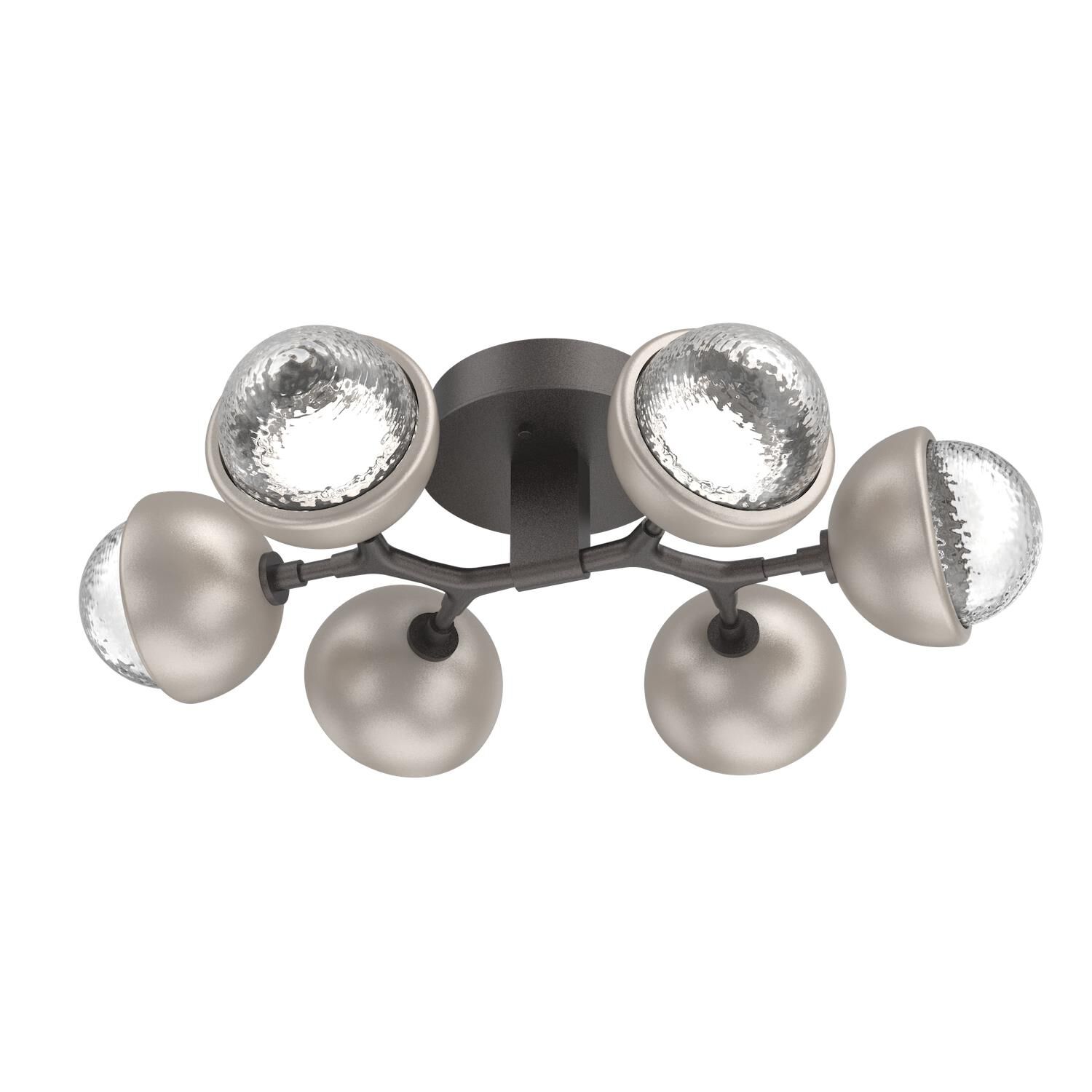 Shown in Graphite finish and Clear glass and Beige Silver accent