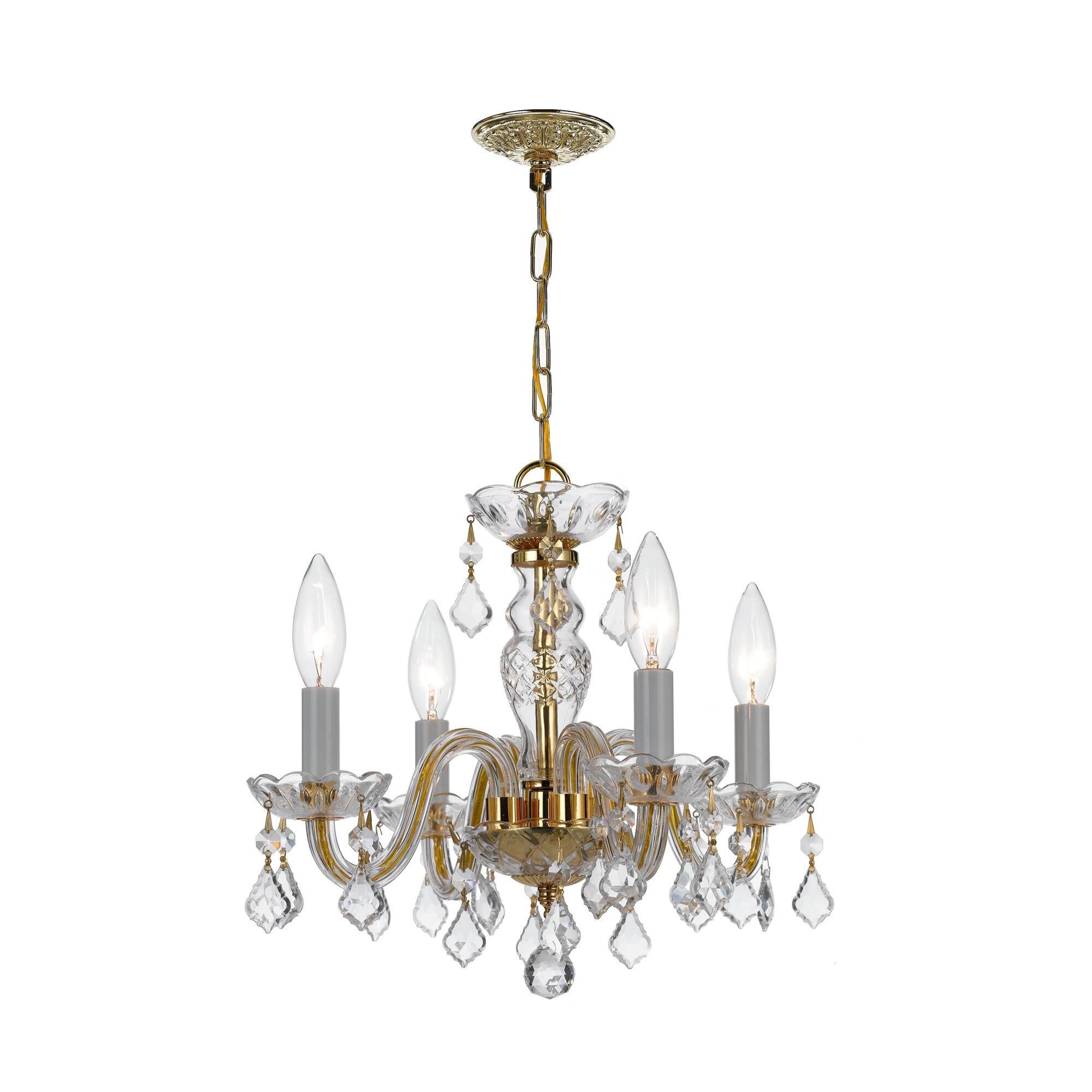 Shown in Polished Brass finish and Clear Hand Cut crystal