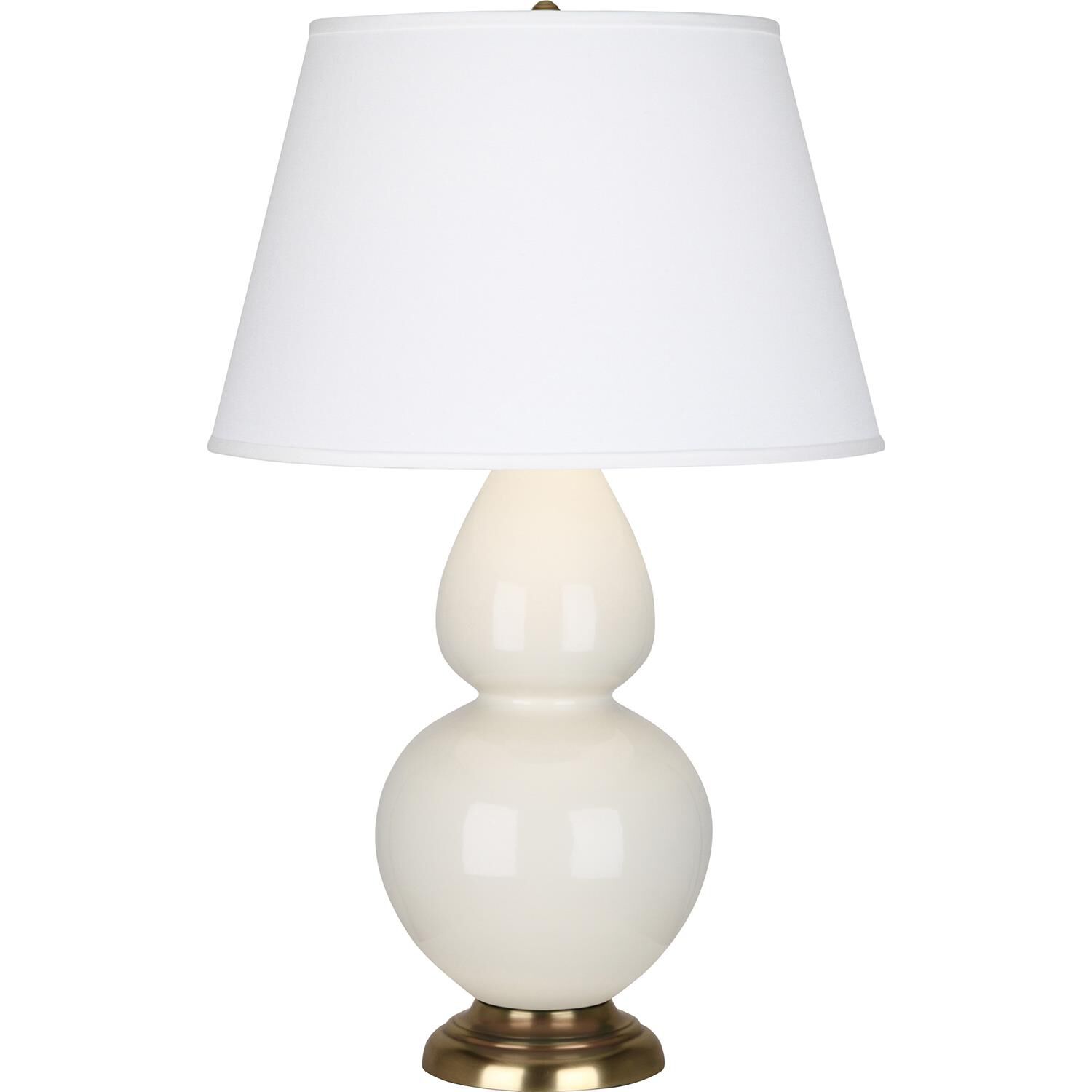 Shown in Bone Glazed Ceramic finish and Pearl Dupioni Fabric shade