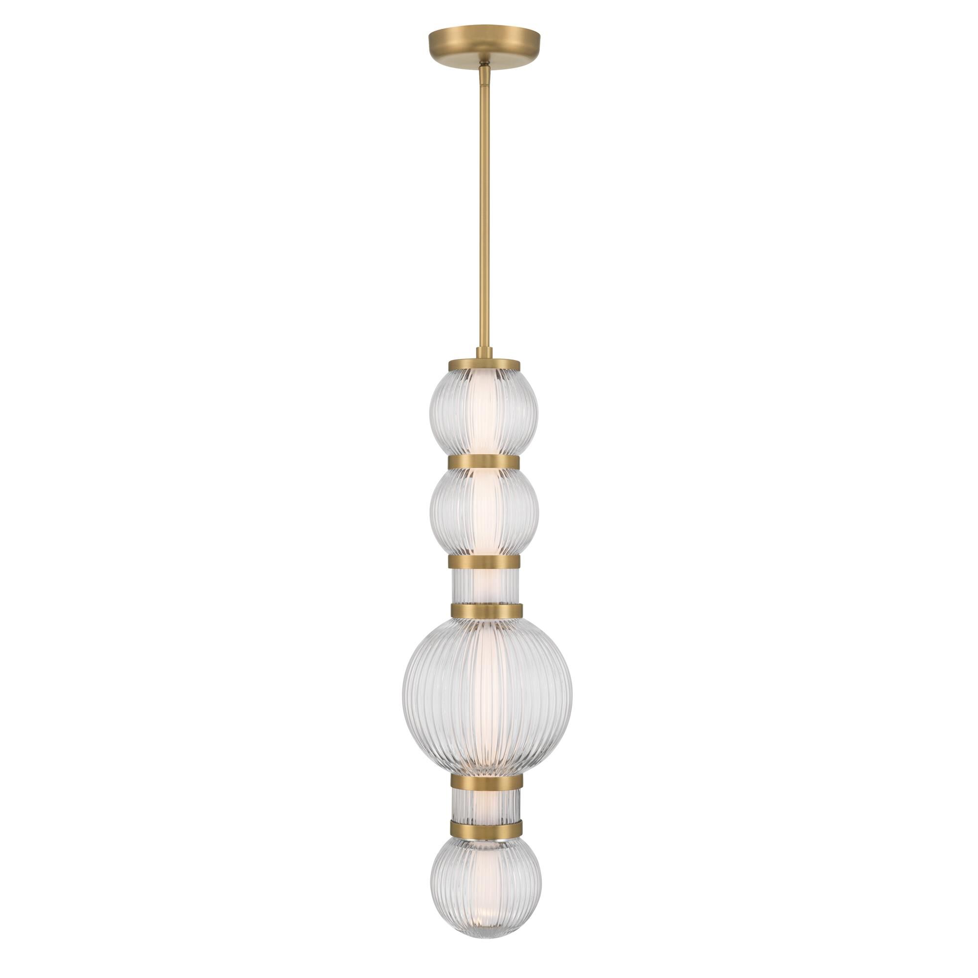 Shown in Legacy Brass finish and Clear Ribbed glass