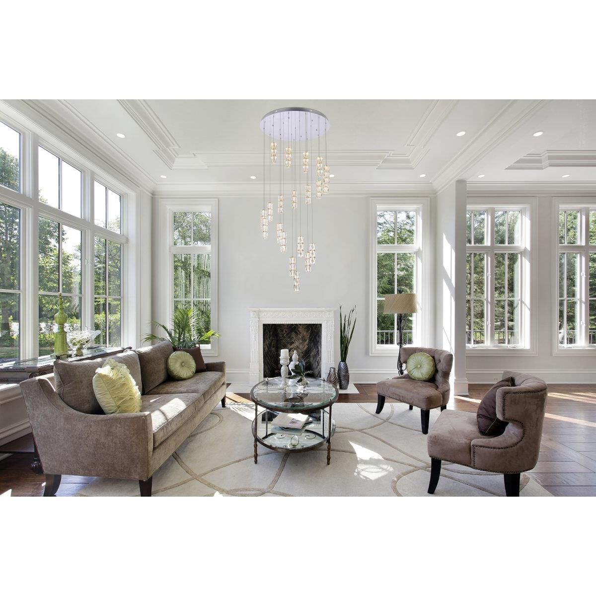 Polaris 38 Inch 20 Light LED Multi Light Pendant by Elegant Lighting