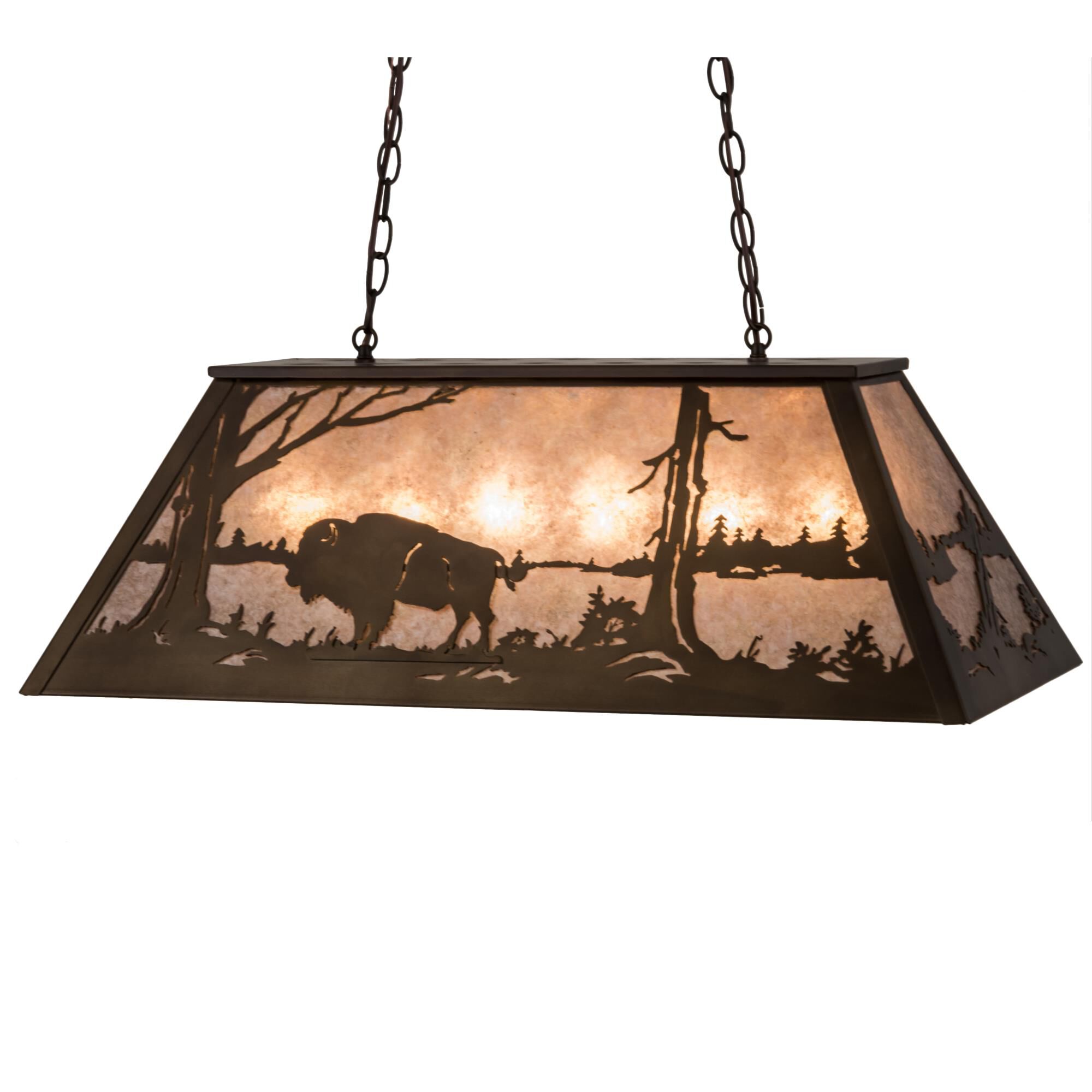 Buffalo At Lake 33 Inch 6 Light Linear Suspension Light by Meyda Lighting