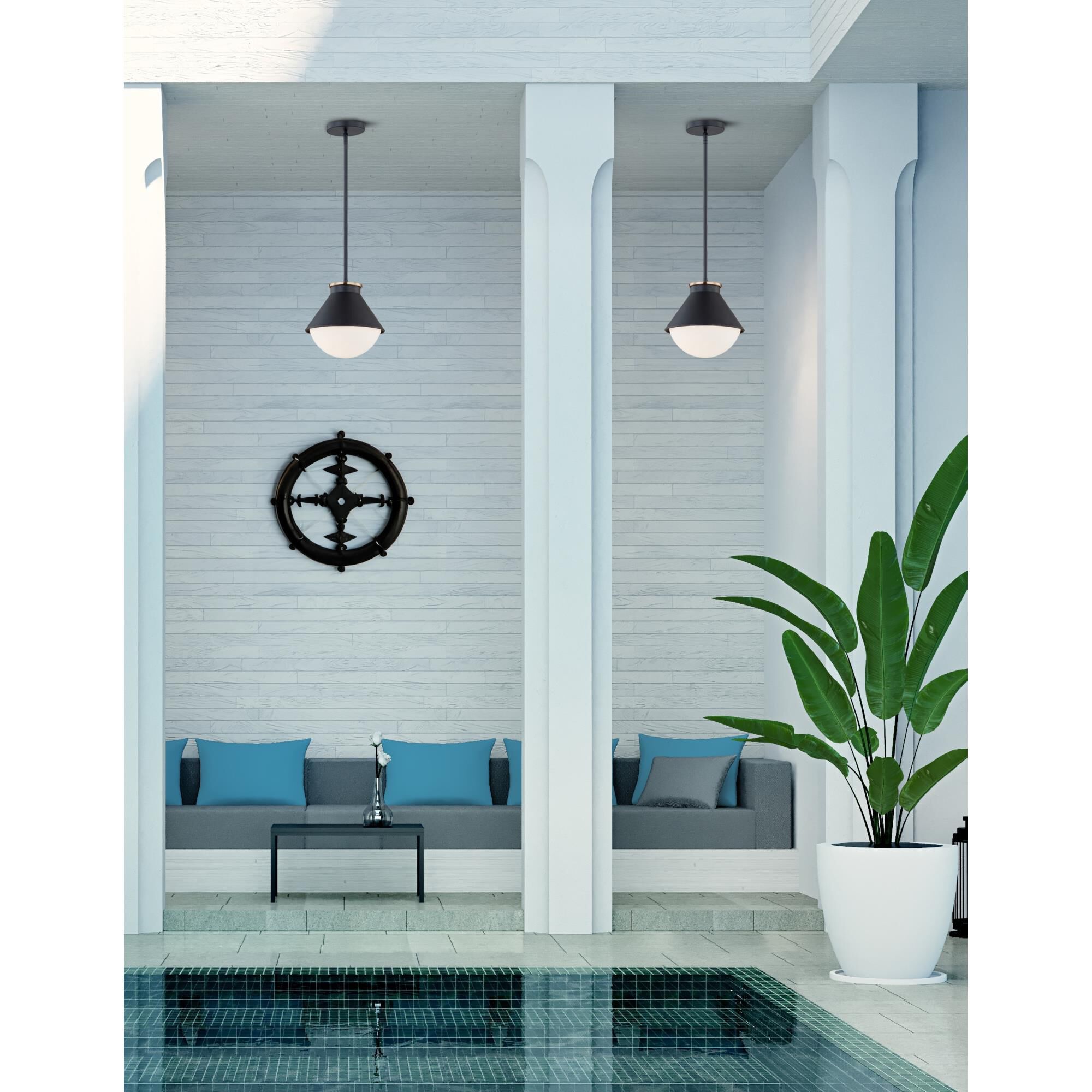 Fusion - Ravelle 10 Inch Outdoor Hanging Lantern by Justice Design Group