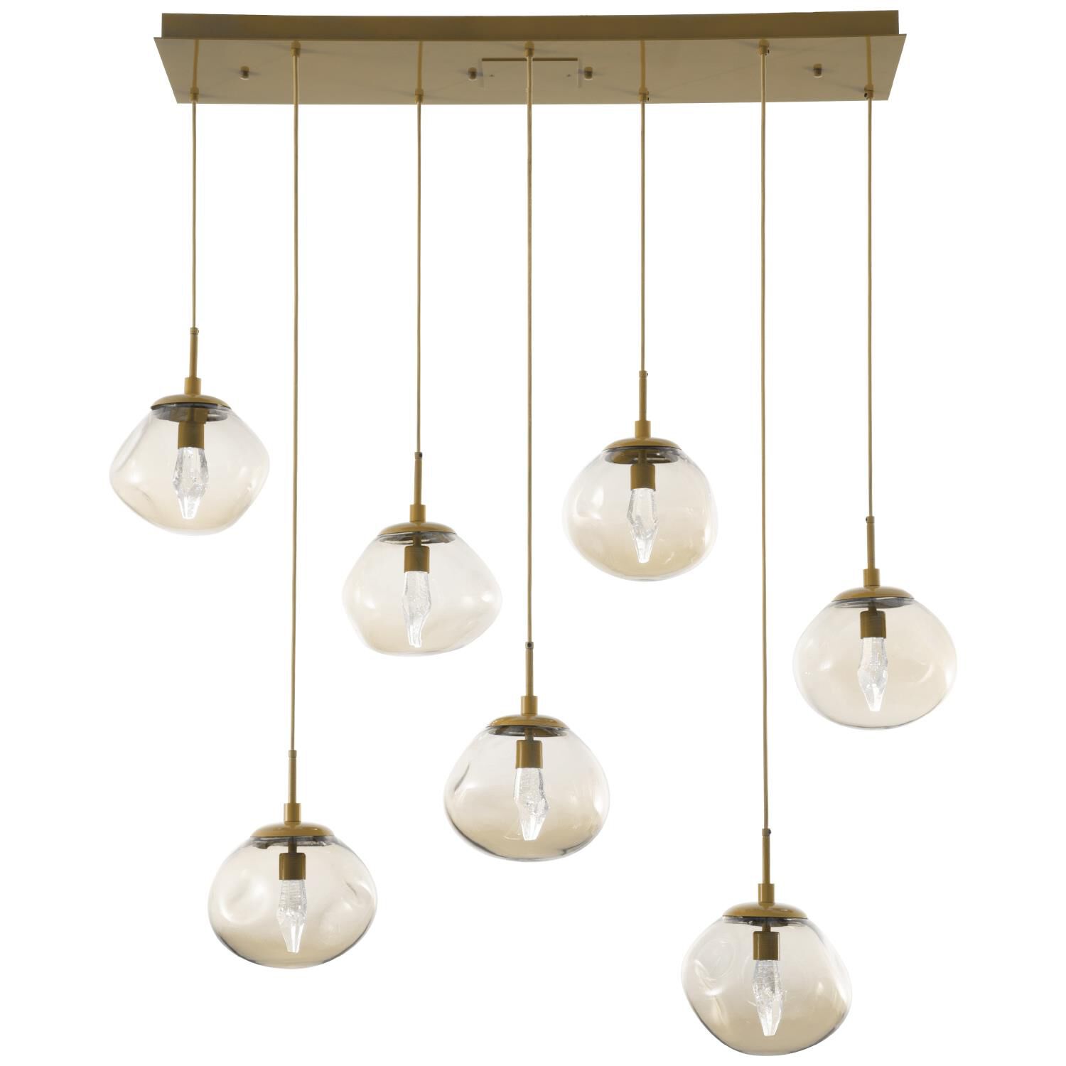 Shown in Gilded Brass finish and Geo Inner Bronze Outer glass