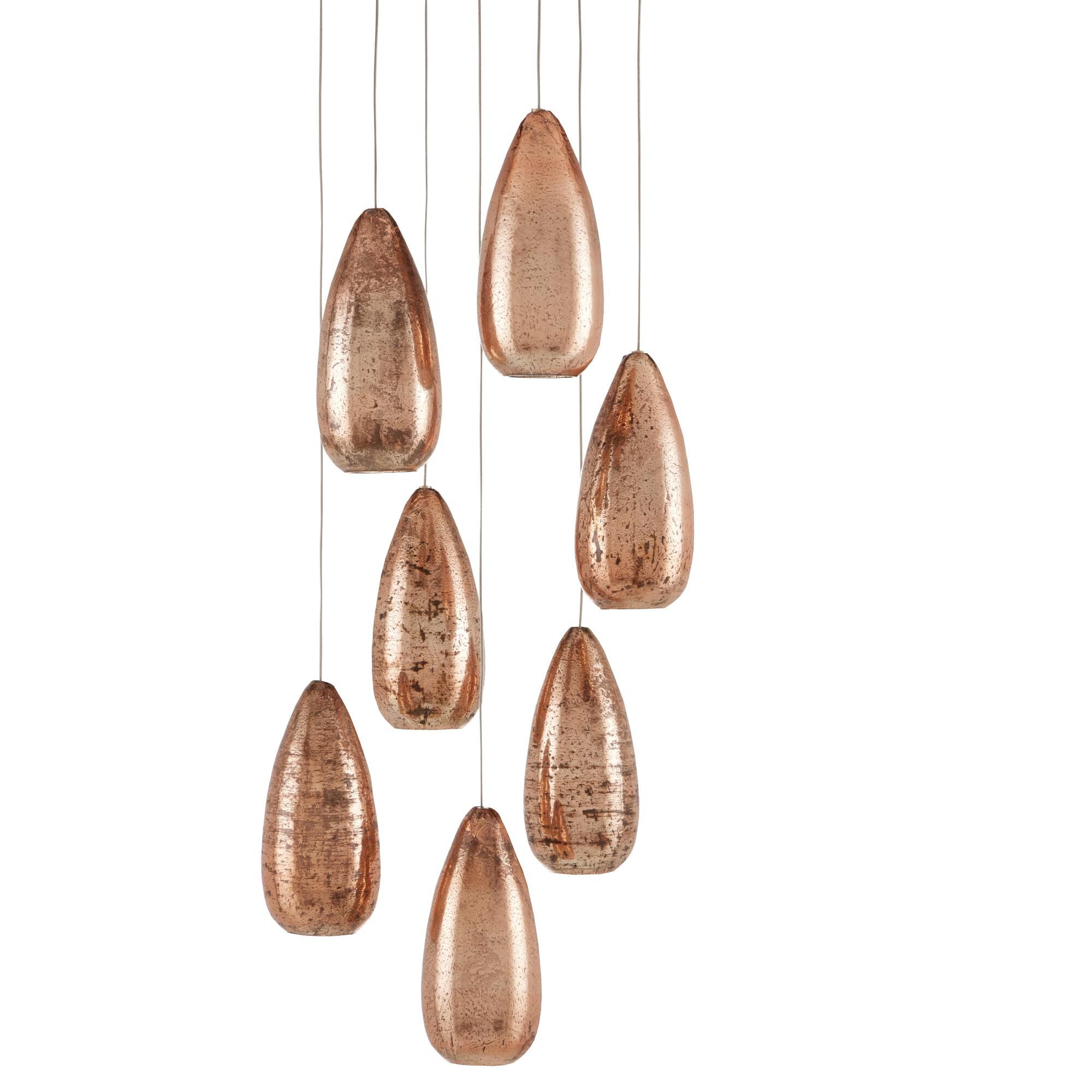 Shown in Copper/Silver/Painted Silver finish and Antique Copper/Glass shade