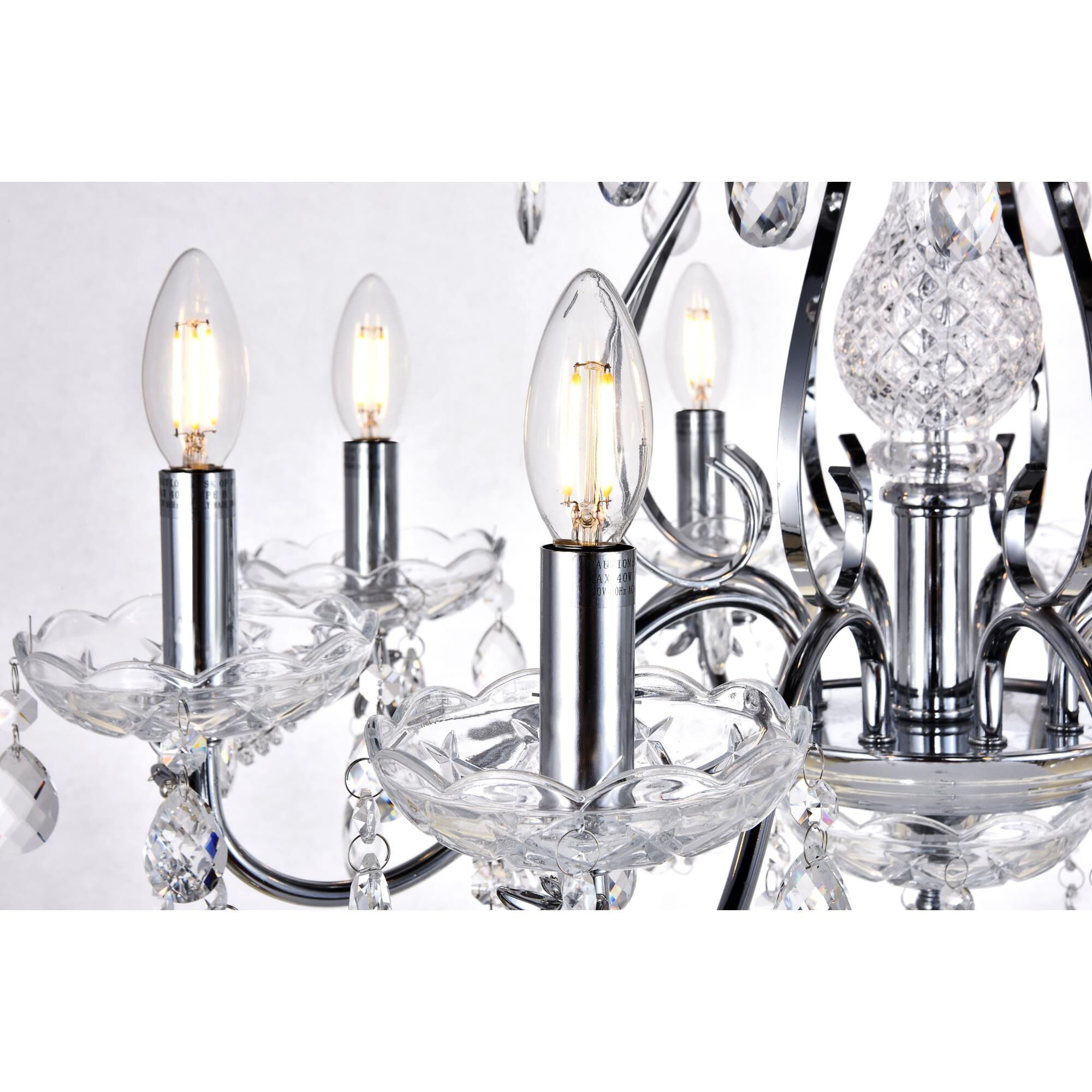 Voltaire 26 Inch 8 Light Chandelier by Elegant Lighting