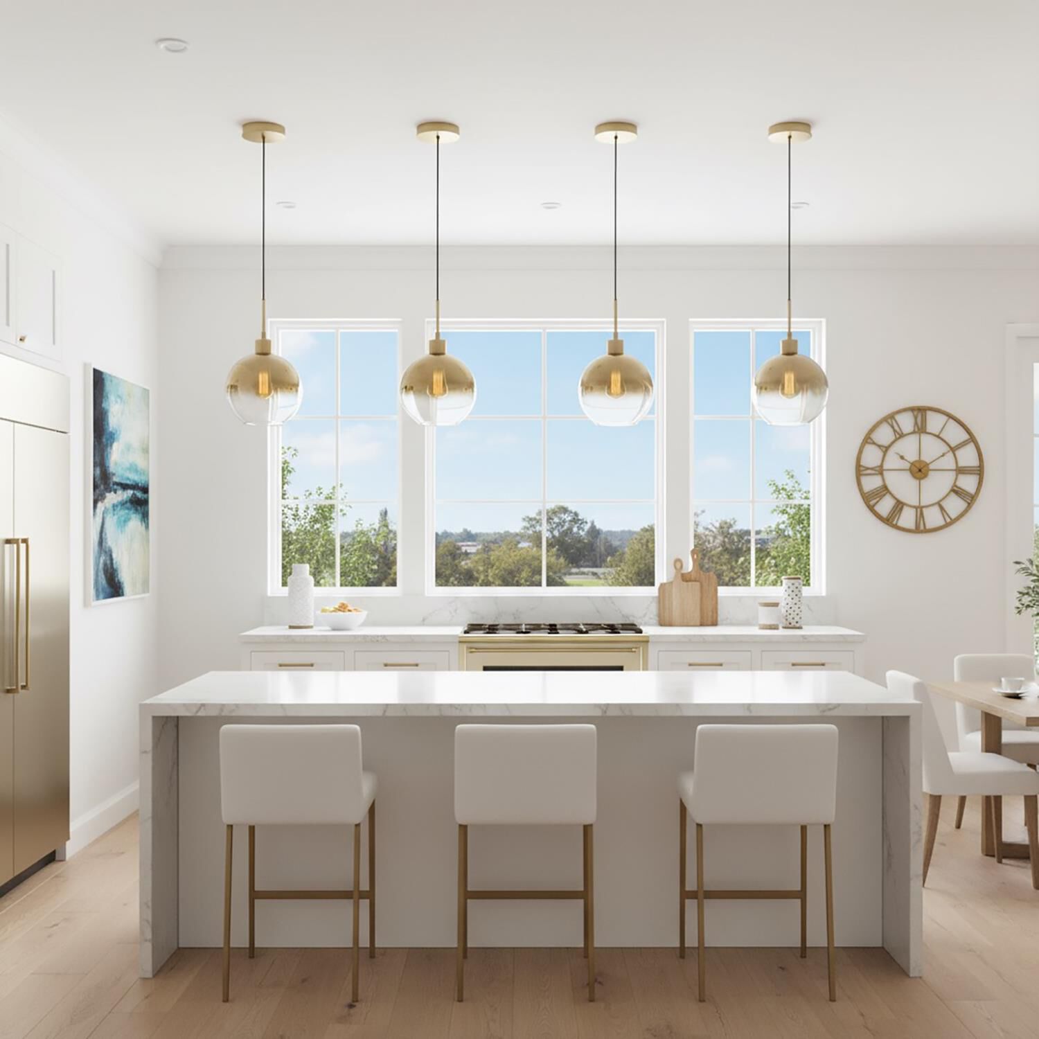 Shown in Gold finish and Gold/Clear glass