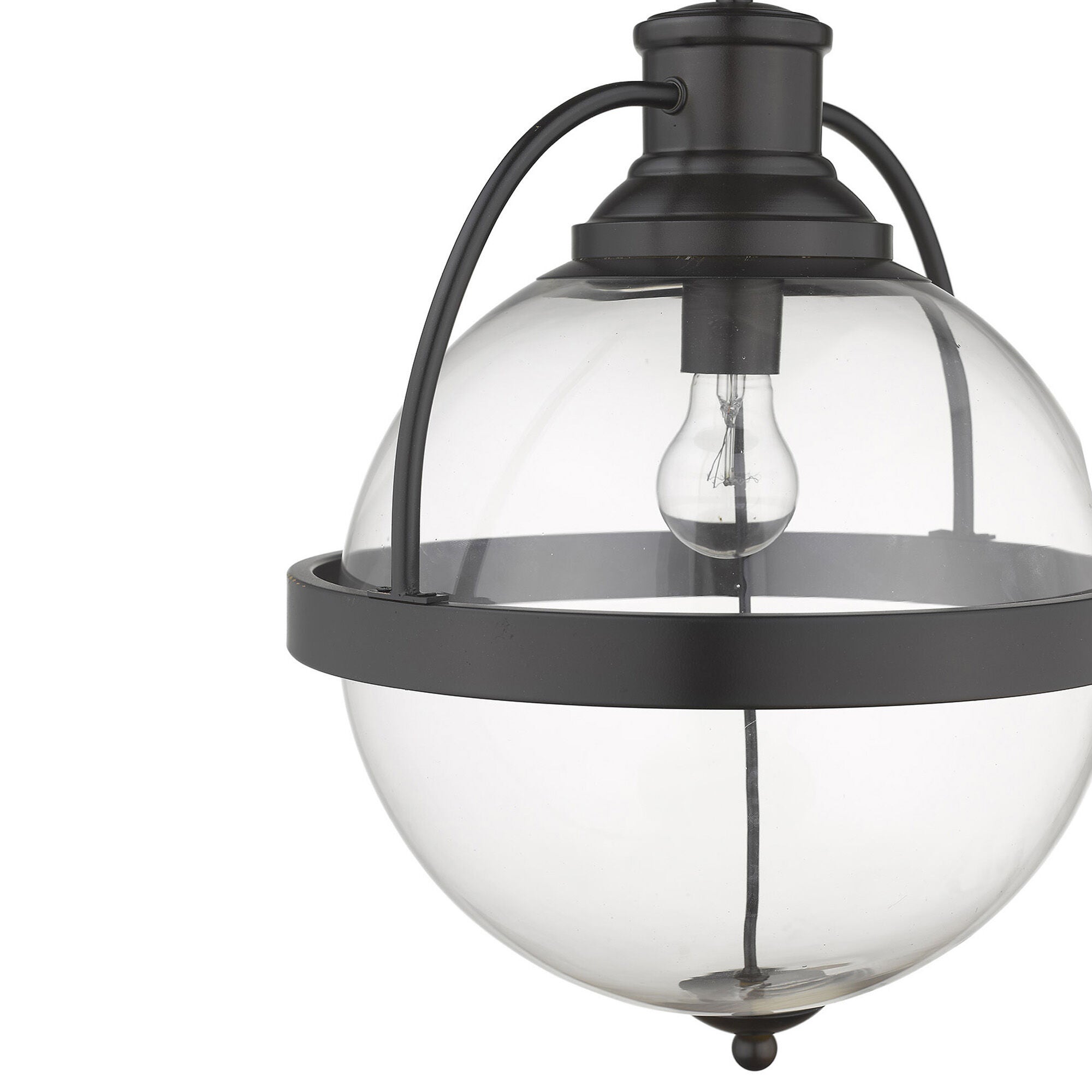 Shown in Oil-Rubbed Bronze finish and Clear glass and Clear, Glass Globe shade