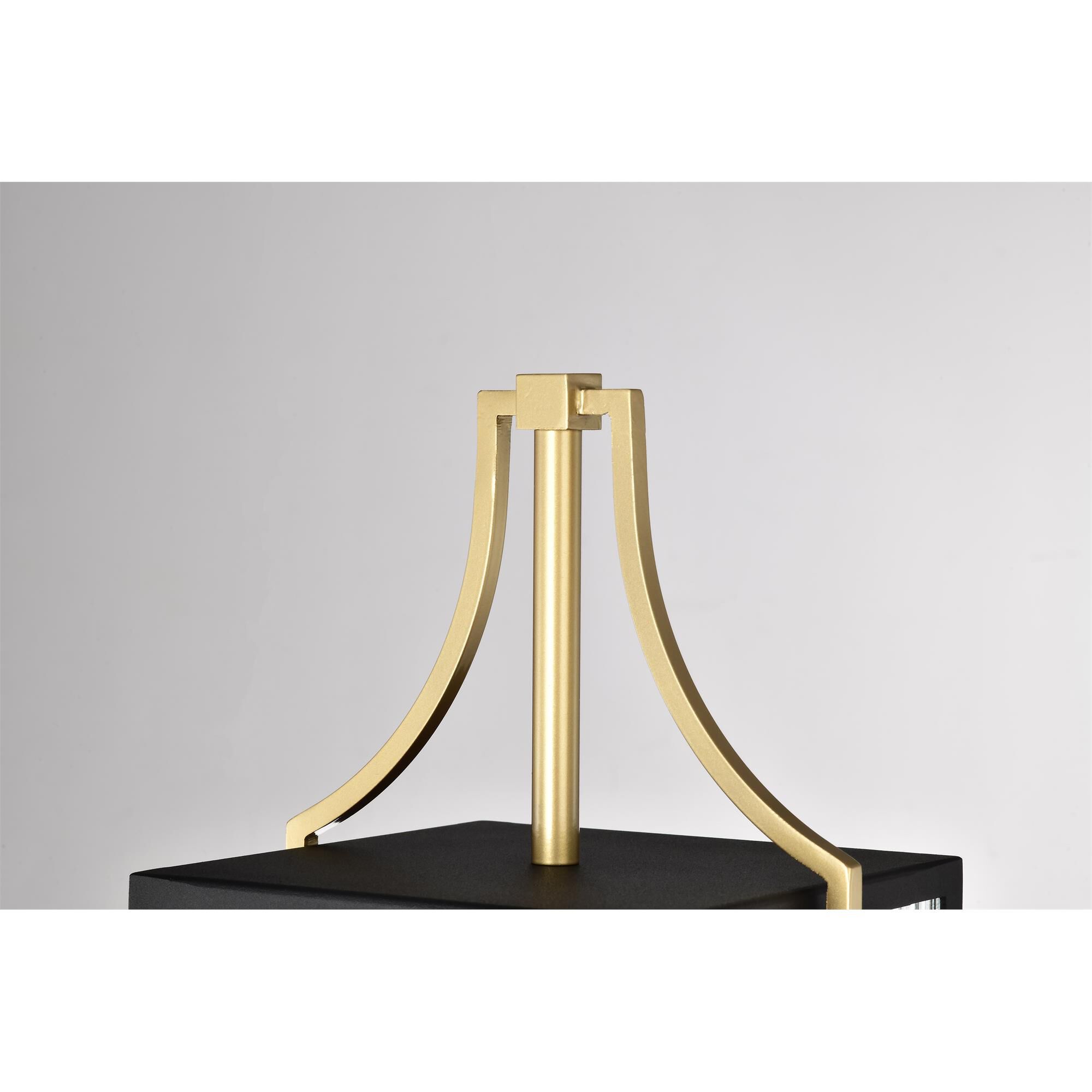 Shown in Black and Gold finish and Clear glass