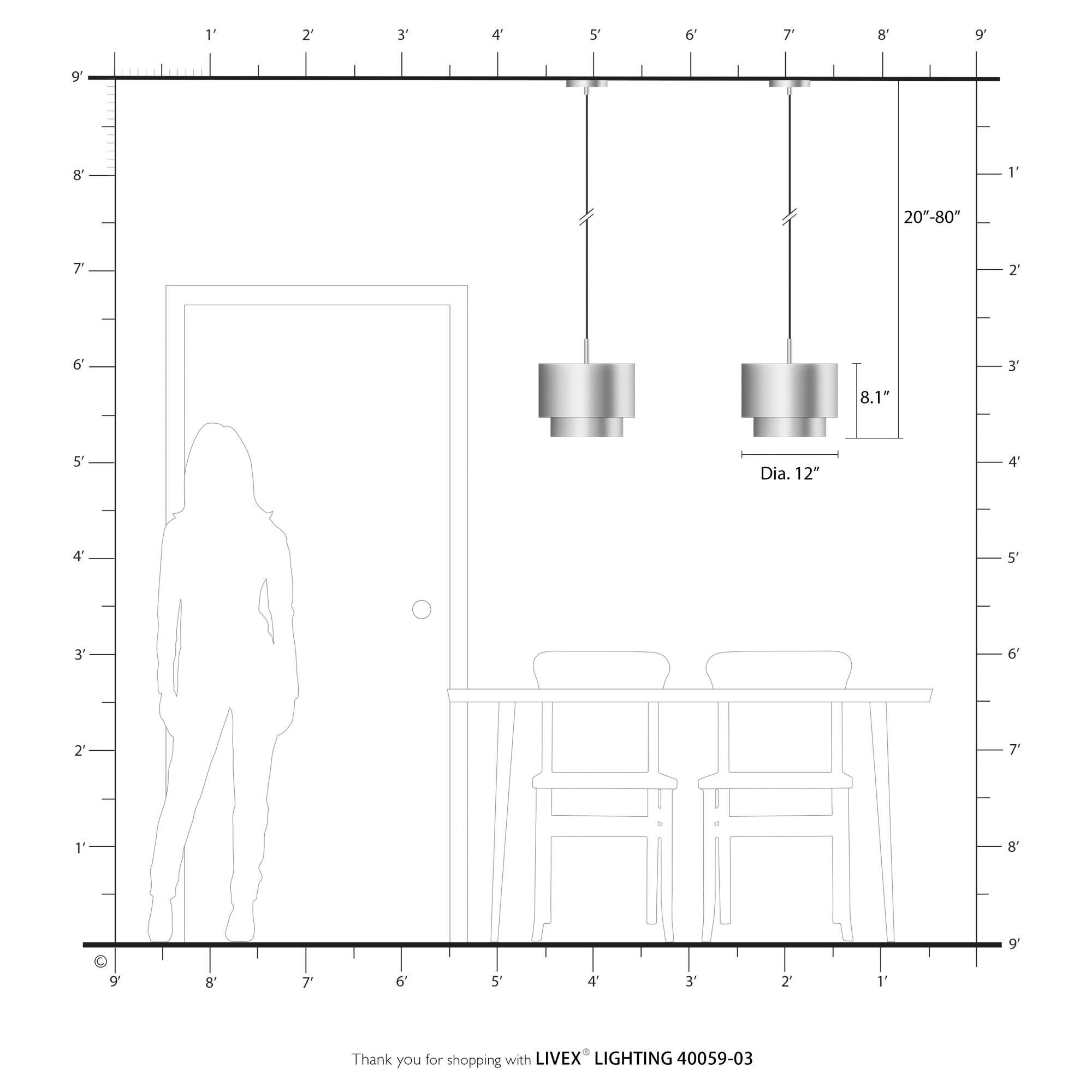 Zolana 12 Inch Mini Pendant by Livex Lighting