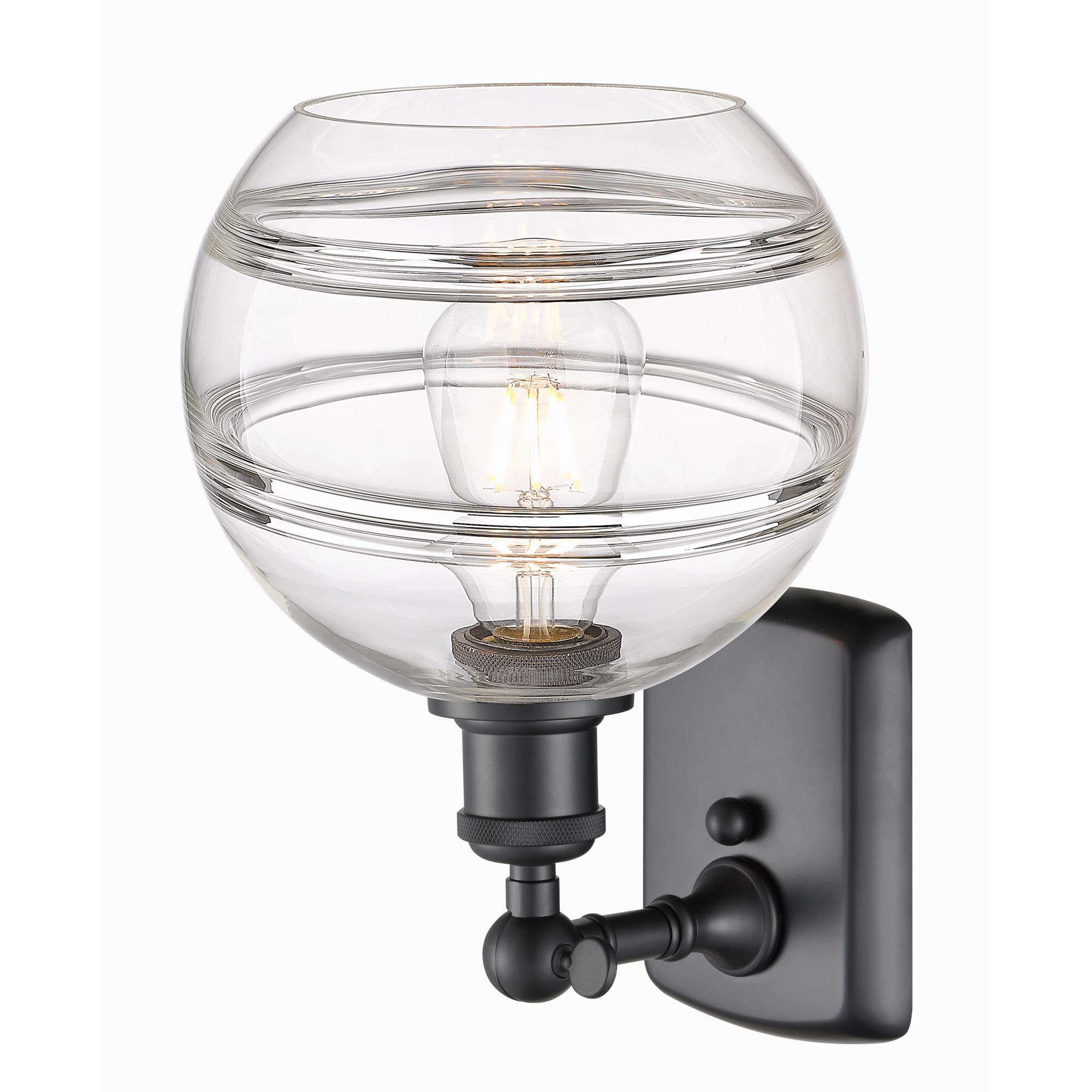 Shown in Matte Black finish and Clear glass