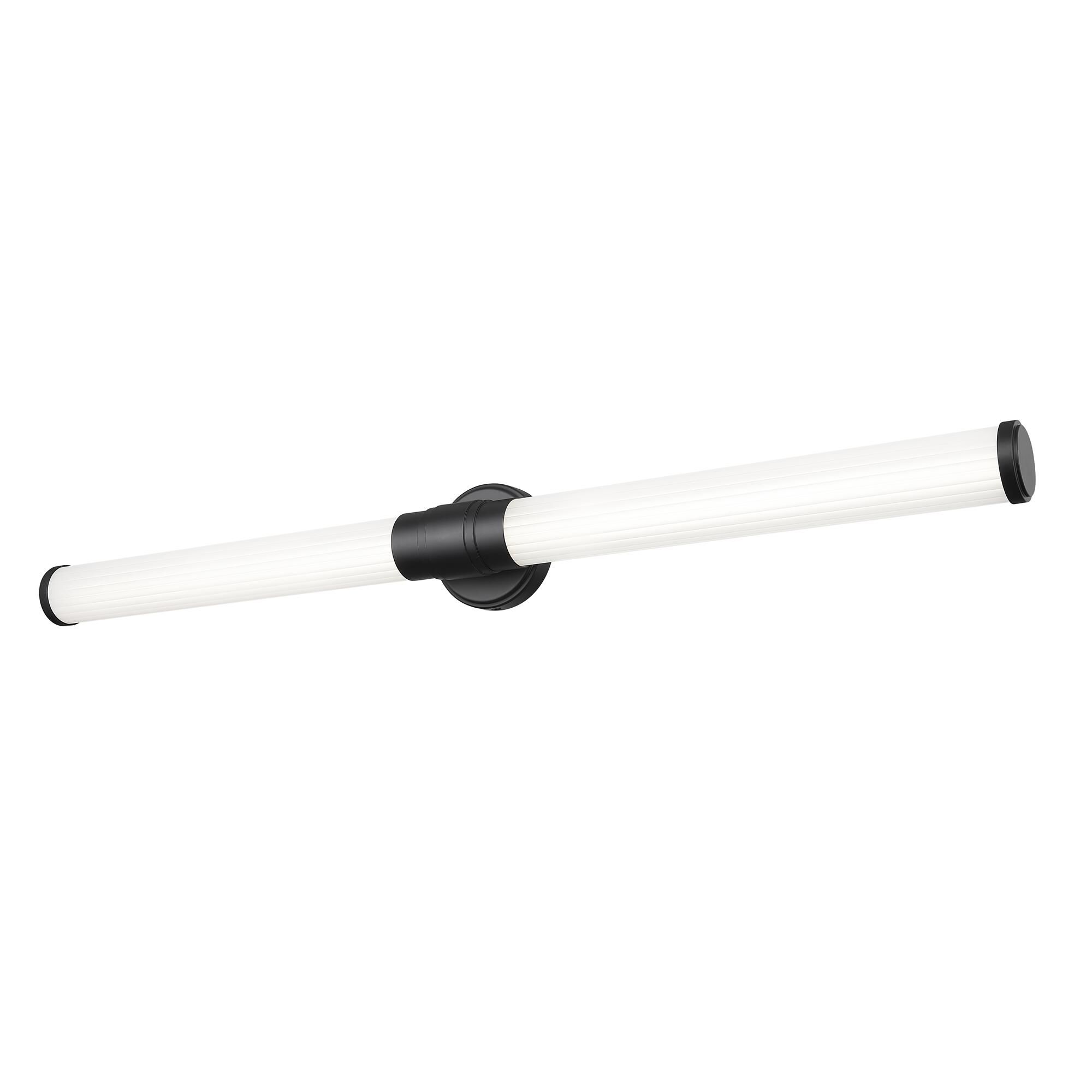 Shown in Matte Black finish and Opal White glass and Opal White shade