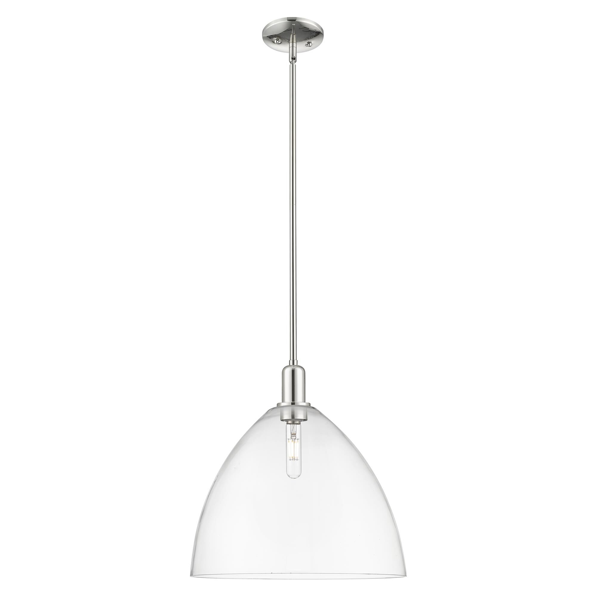 Shown in Polished Nickel finish and Clear glass