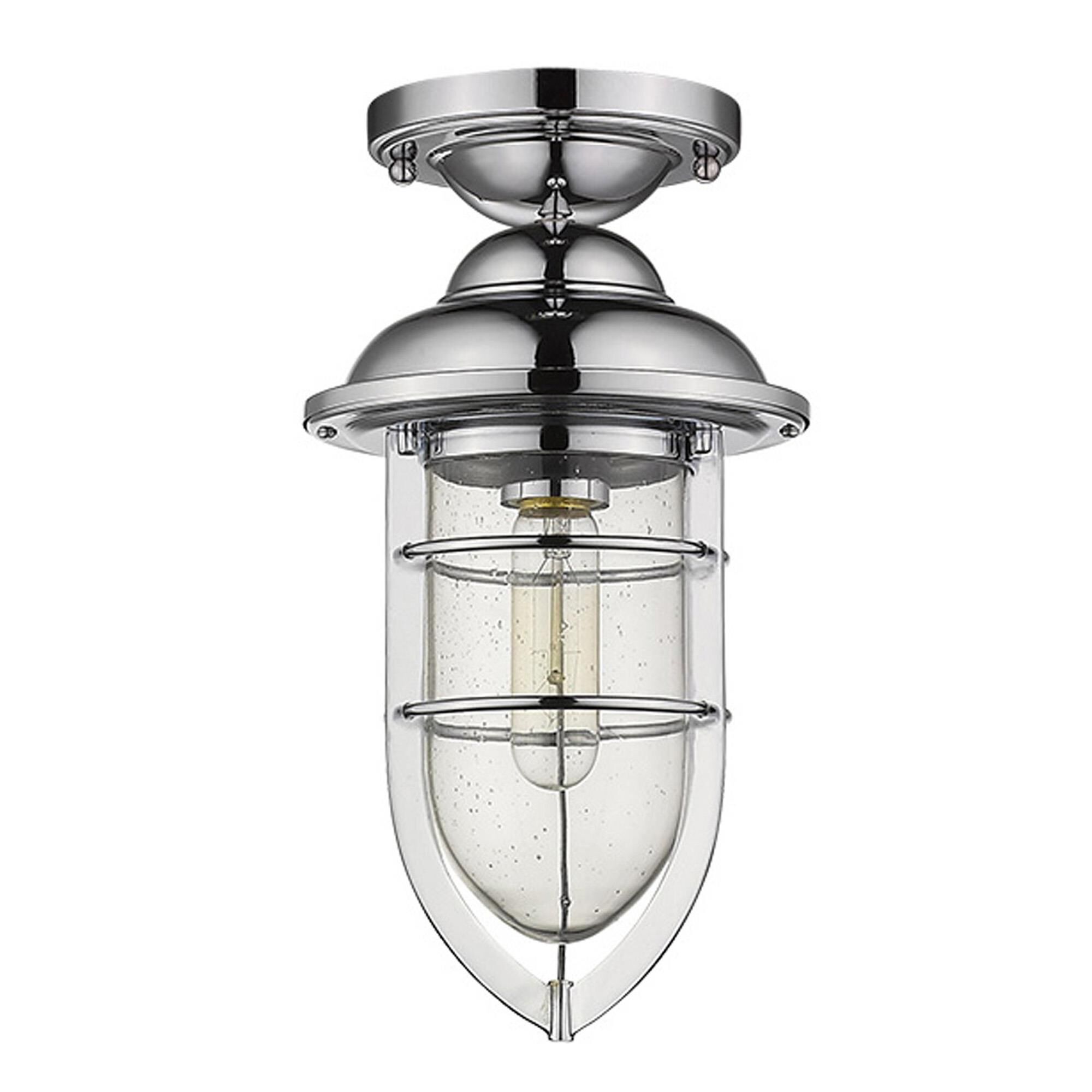 Shown in Chrome finish and Clear glass and Clear, Seedy Glass Urn Shaped Globe shade