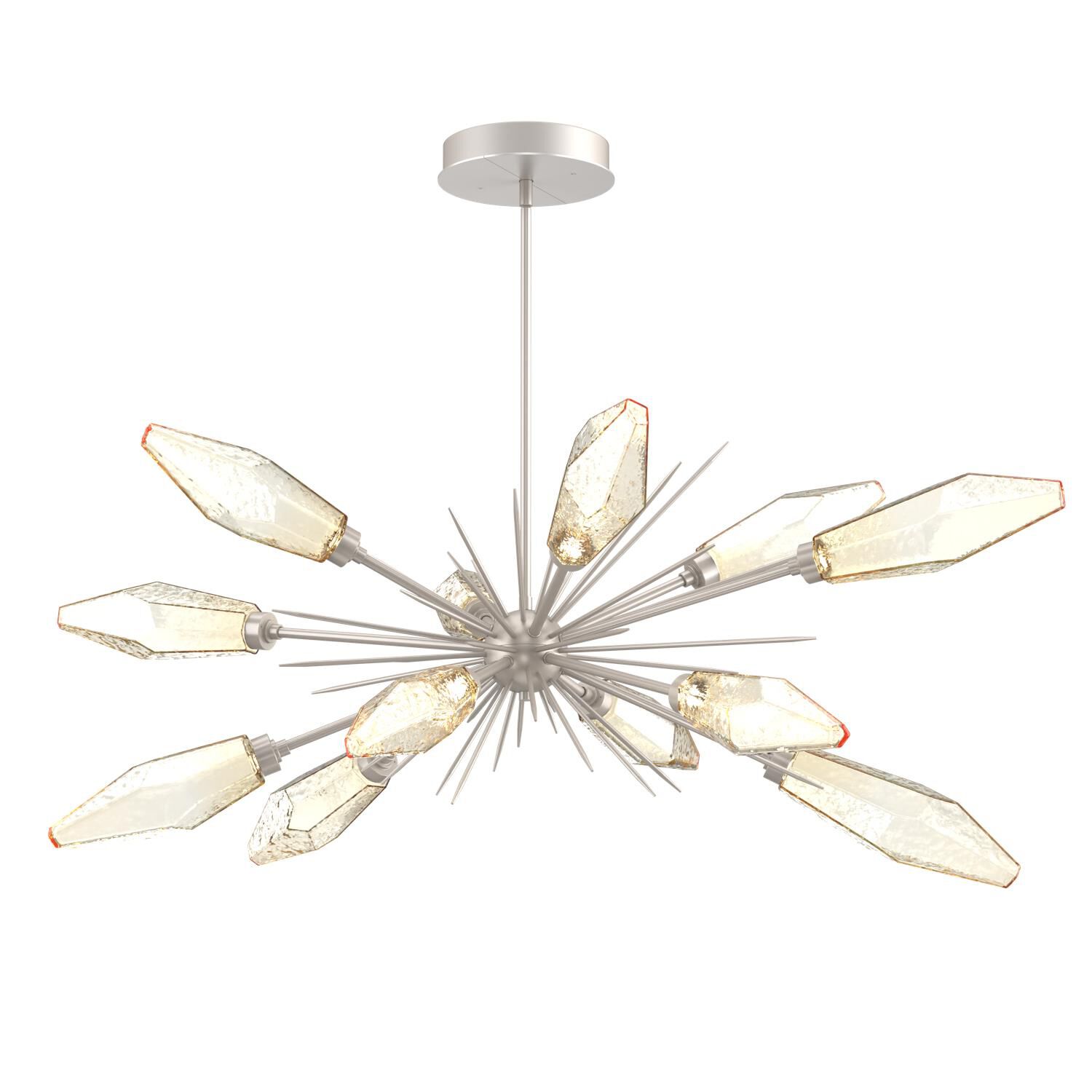 Shown in Metallic Beige Silver finish and Chilled Amber glass