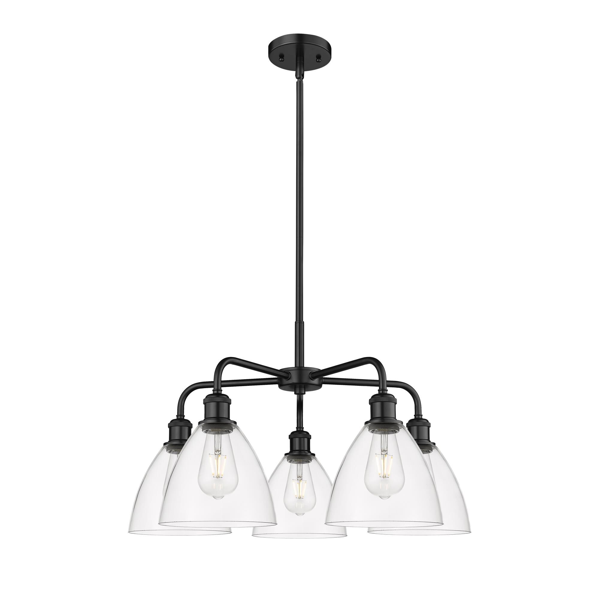 Shown in Matte Black finish and Clear glass