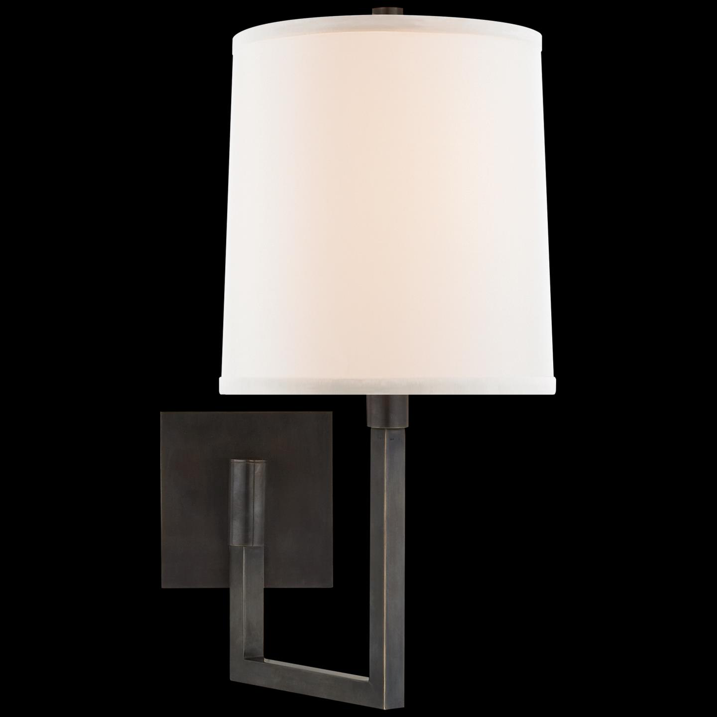 Shown in Bronze finish and Linen shade