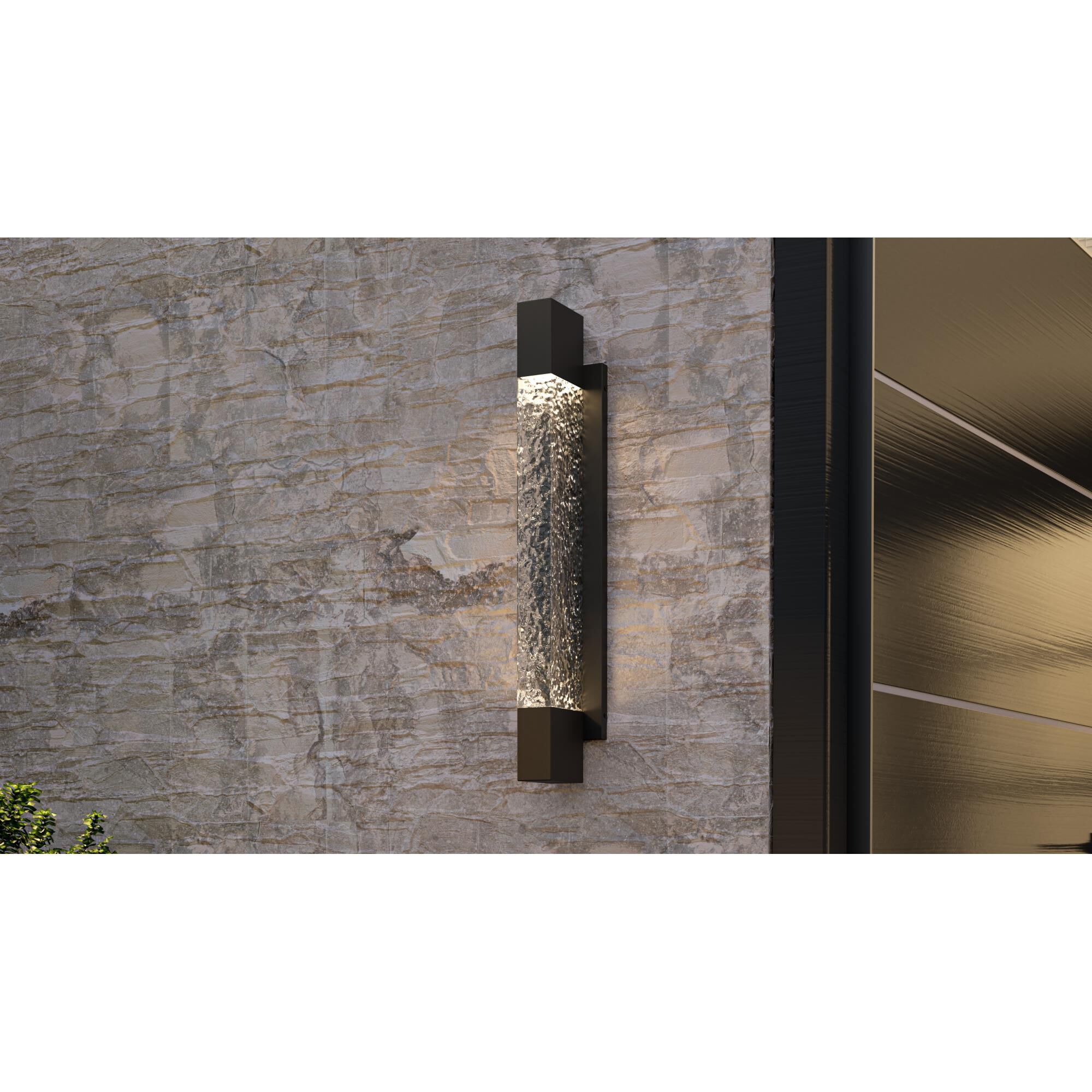 Shown in Matte Black finish and Handmade Clear Textured glass