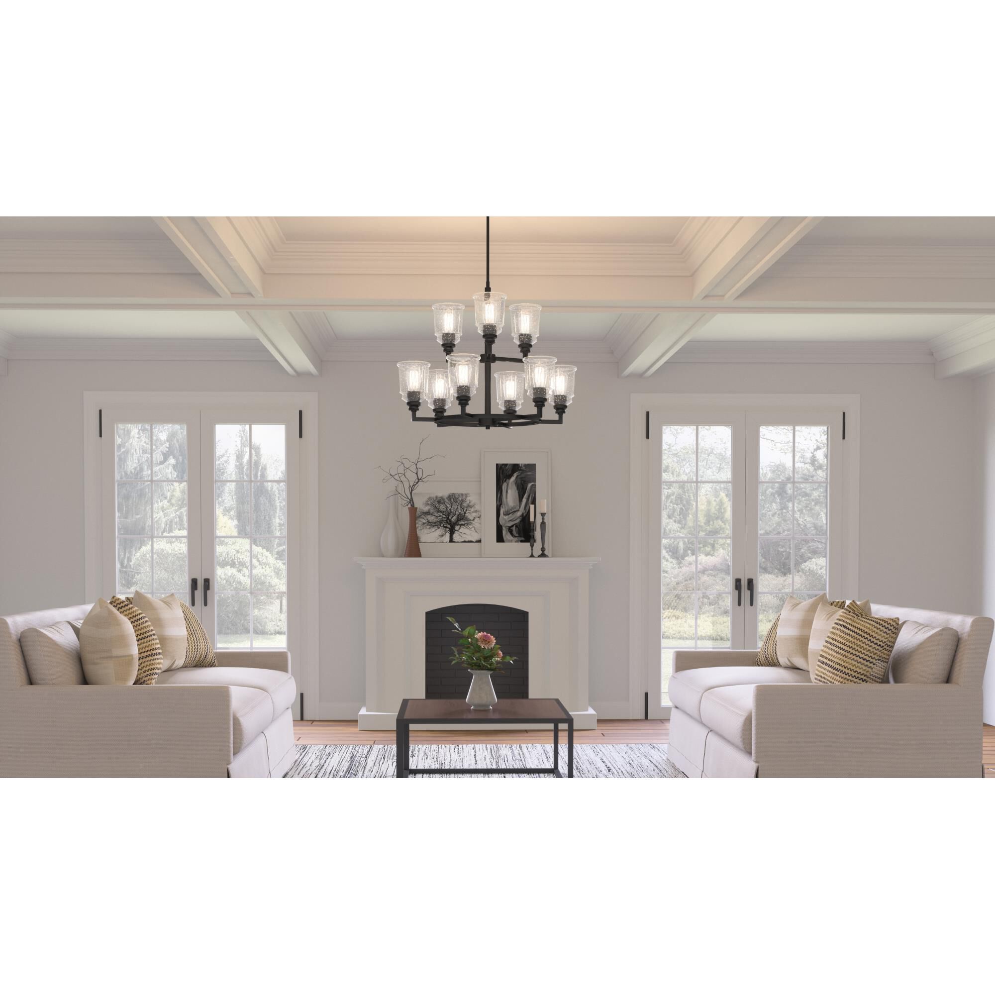 Prescott 32 Inch 9 Light Chandelier by Quoizel