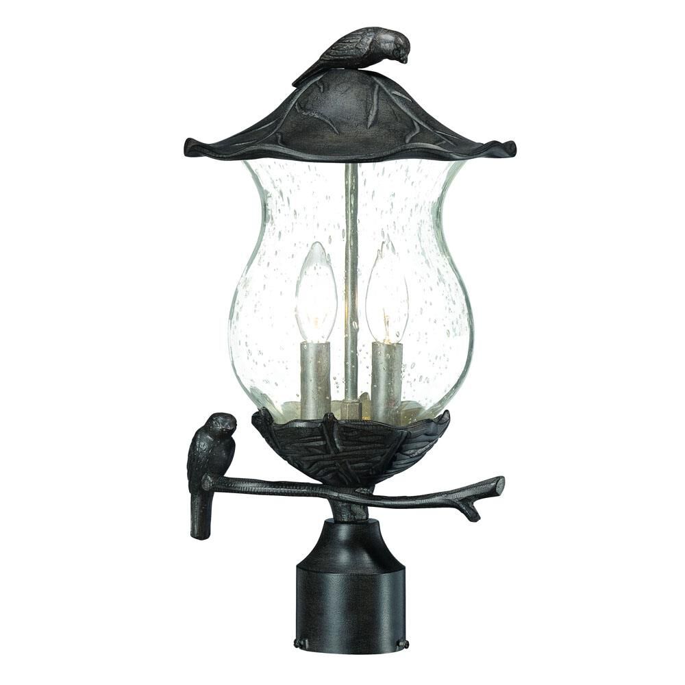 Shown in Black Coral finish and Clear glass and Clear Glass Globe shade