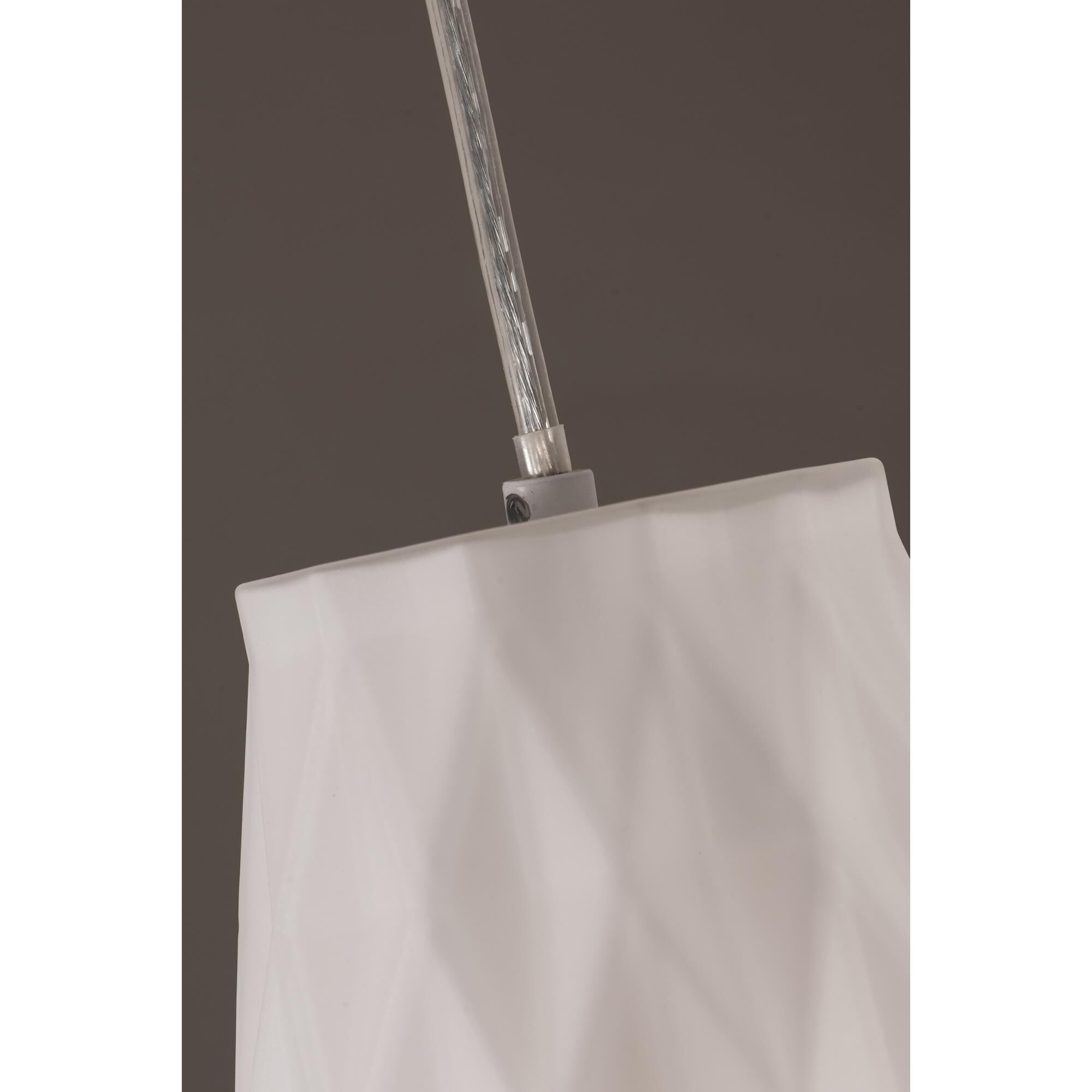 Shown in White finish and Opal White glass