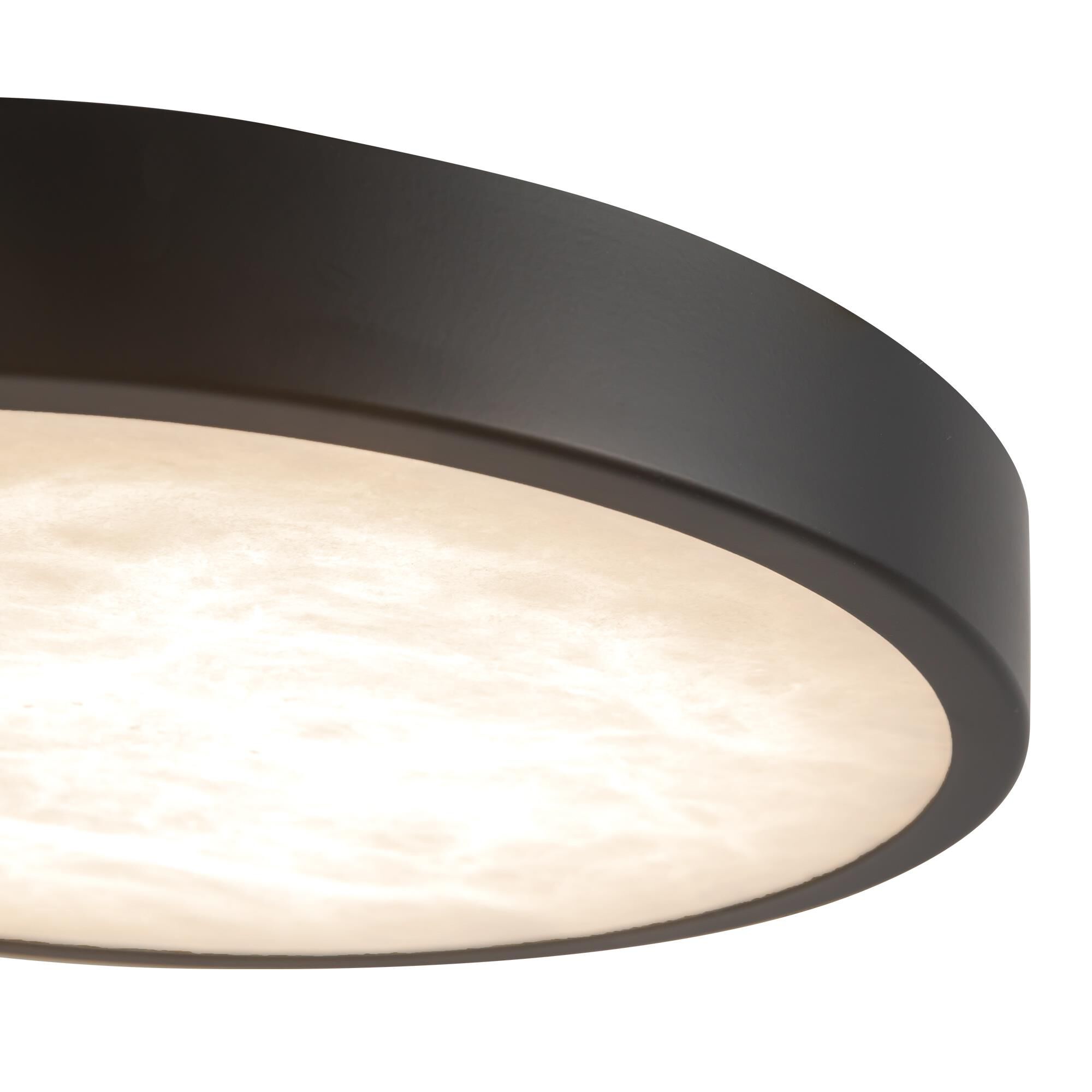 Shown in Matte Black finish and Alabaster glass