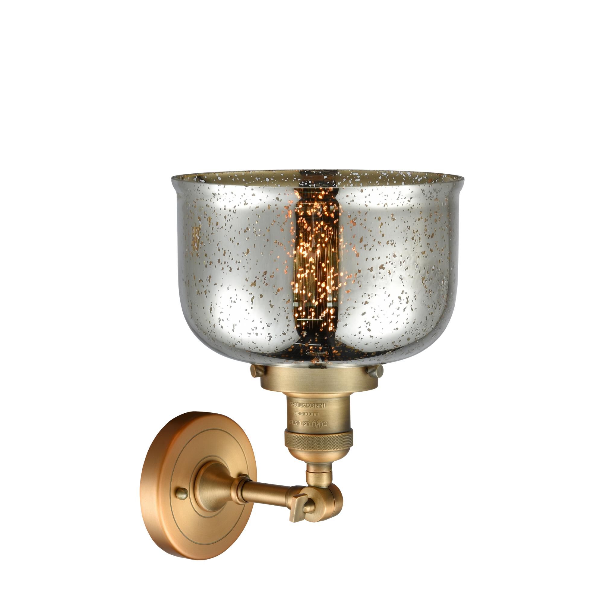 Shown in Brushed Brass finish and Silver Mercury glass