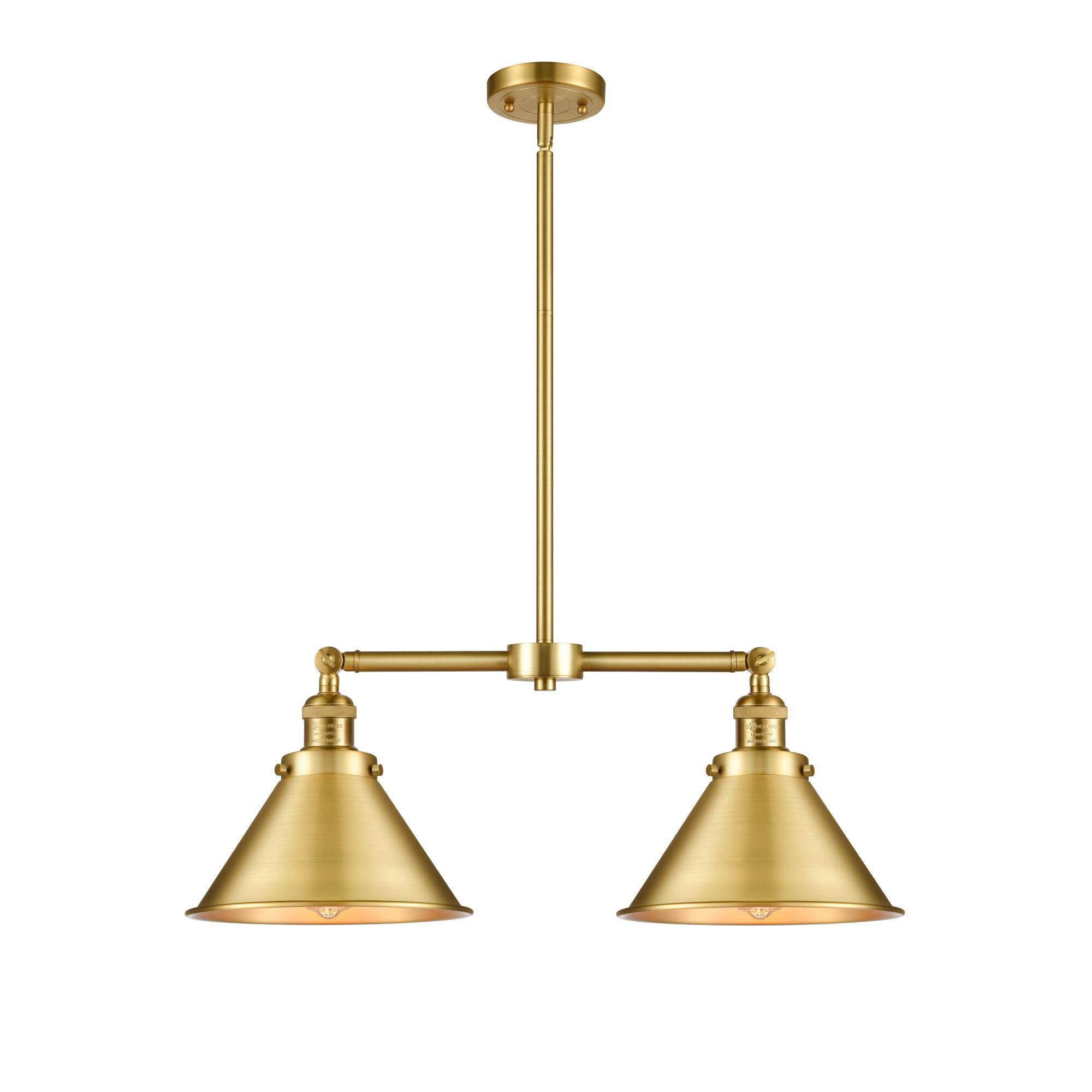 Shown in Satin Gold finish and Satin Gold Briarcliff shade